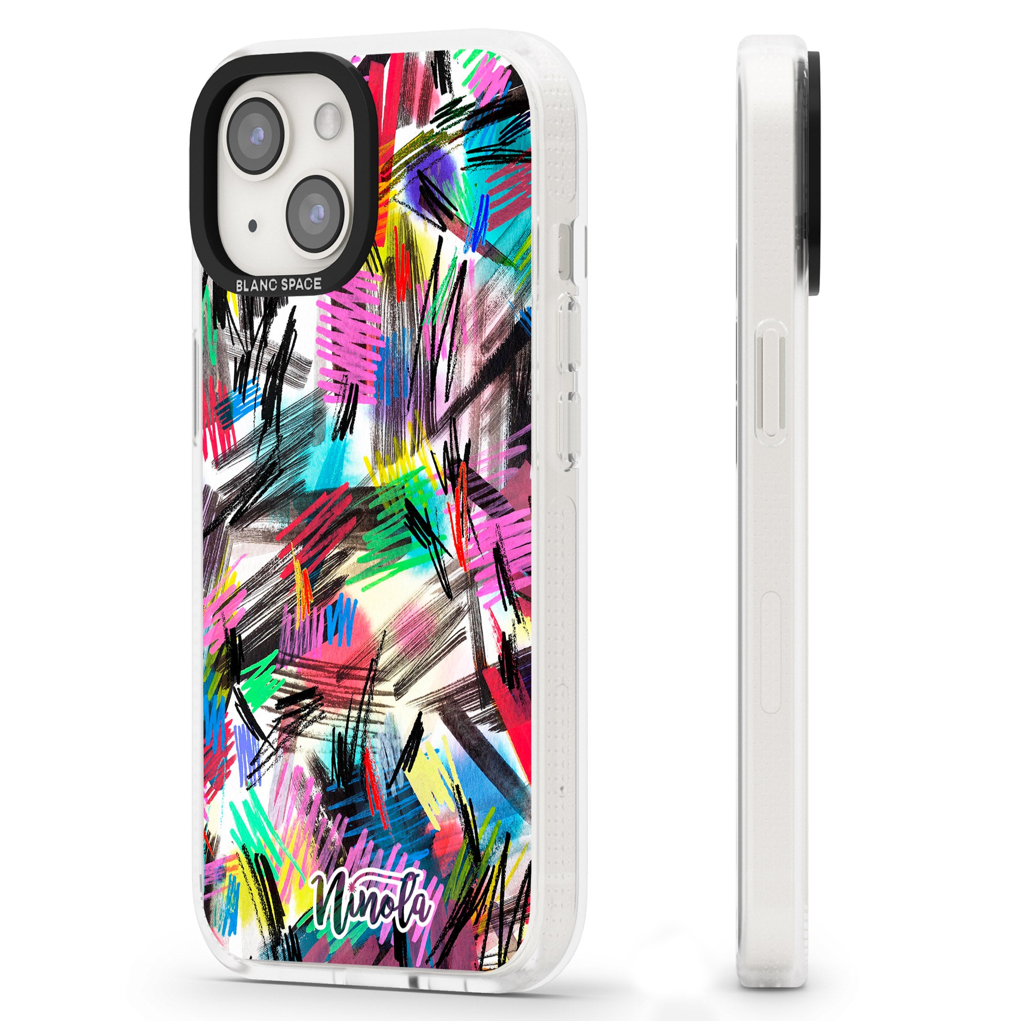 Wild Strokes iPhone 15 / 14 / 13 Clear Case Impact Air - Blanc Space