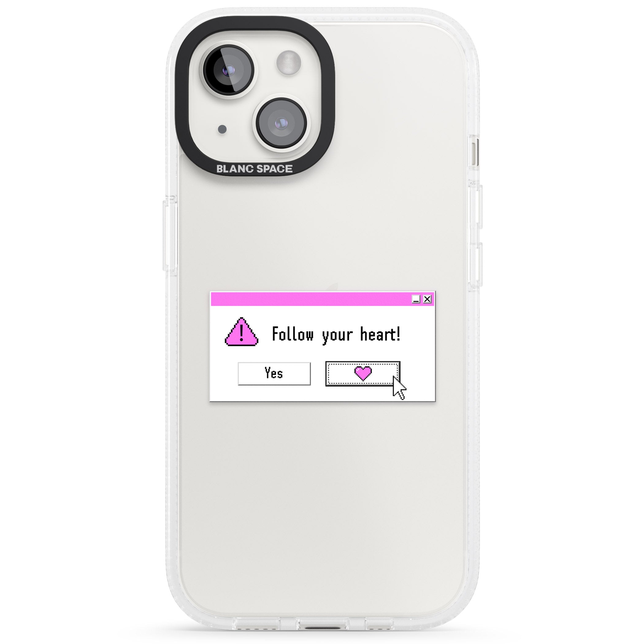 Follow your heart.exe iPhone 15 / 14 / 13 Clear Case Impact Air - Blanc Space