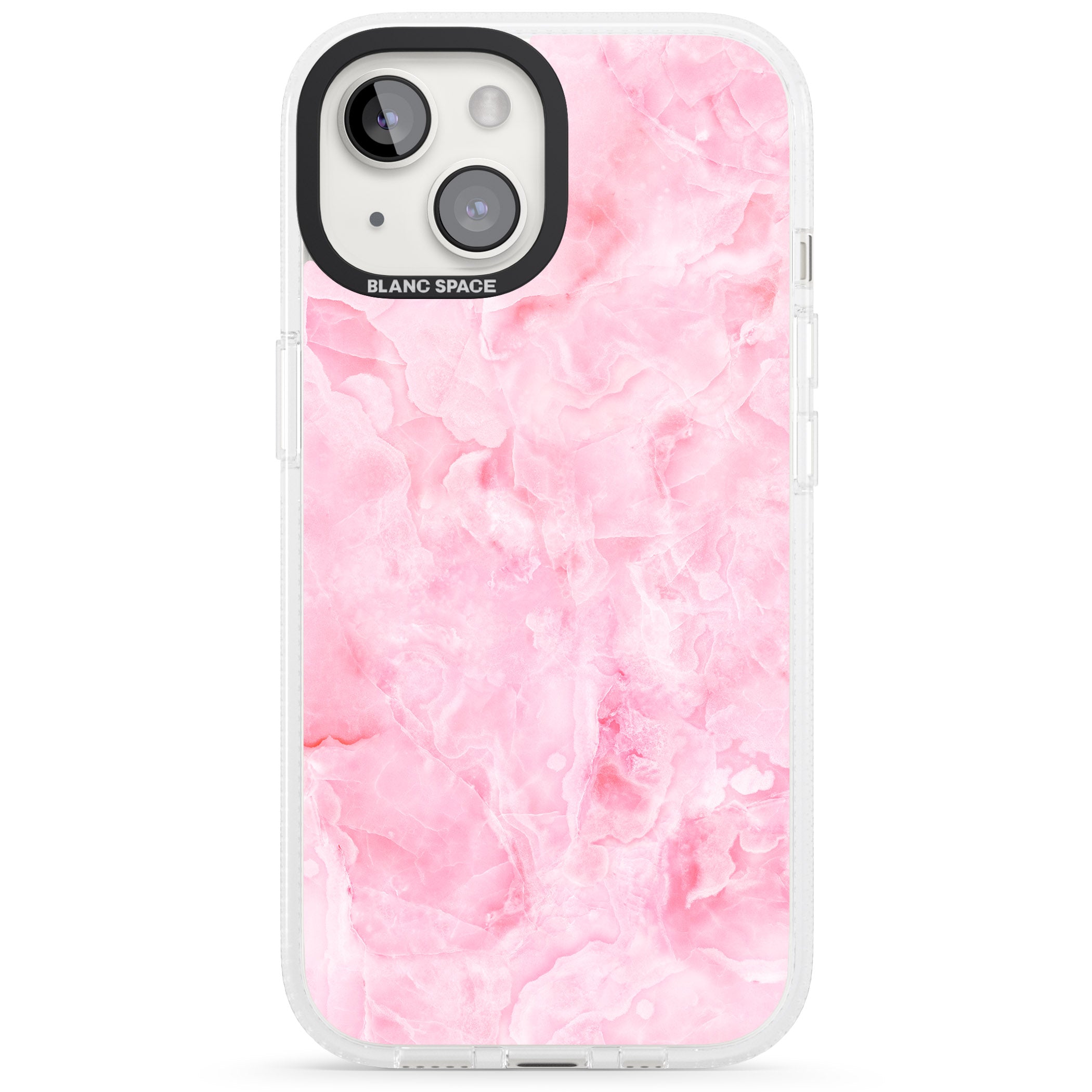 Bright Pink Onyx Marble Texture iPhone 15 / 14 / 13 Clear Case Impact Air - Blanc Space
