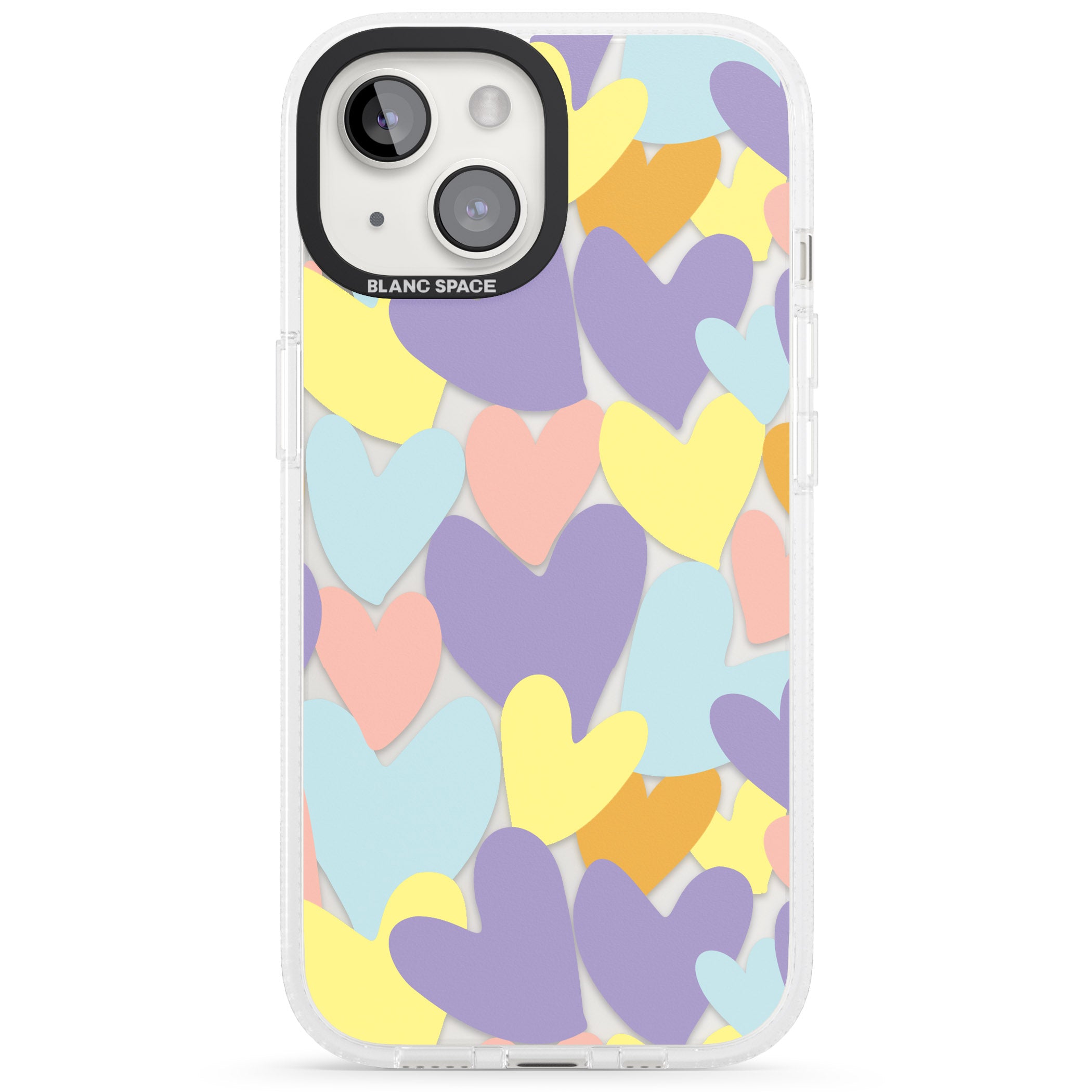 Pastel Hearts iPhone 15 / 14 / 13 Clear Case Impact Air - Blanc Space