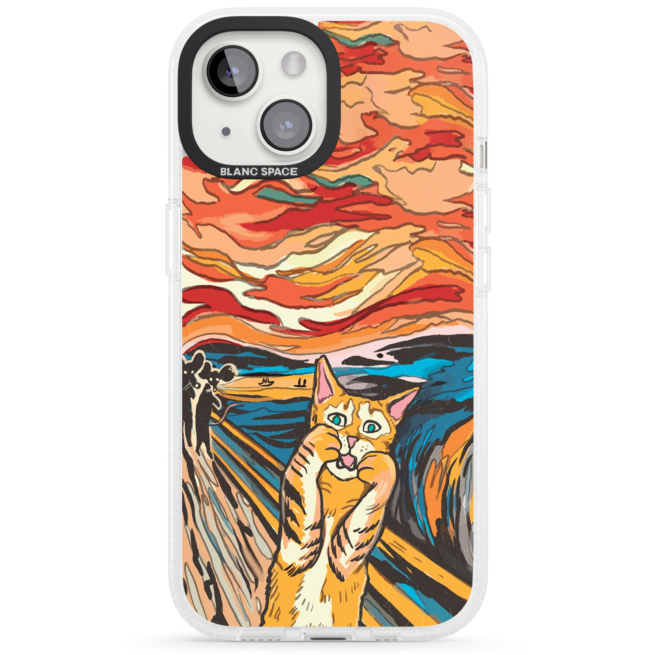 The Meow iPhone 15 / 14 / 13 Clear Case Impact Air - Blanc Space