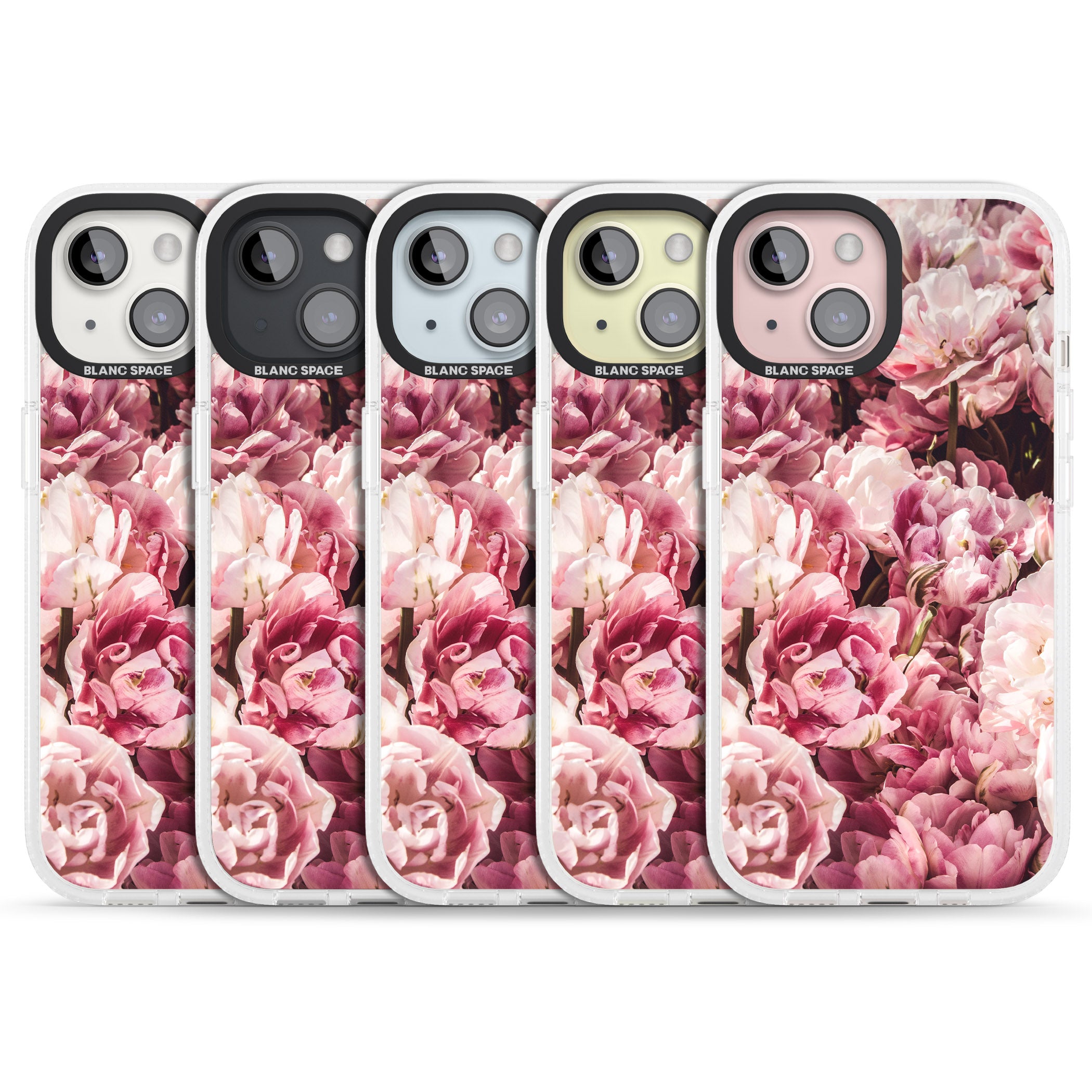 Pink Peonies iPhone 15 / 14 / 13 Clear Case Impact Air - Blanc Space