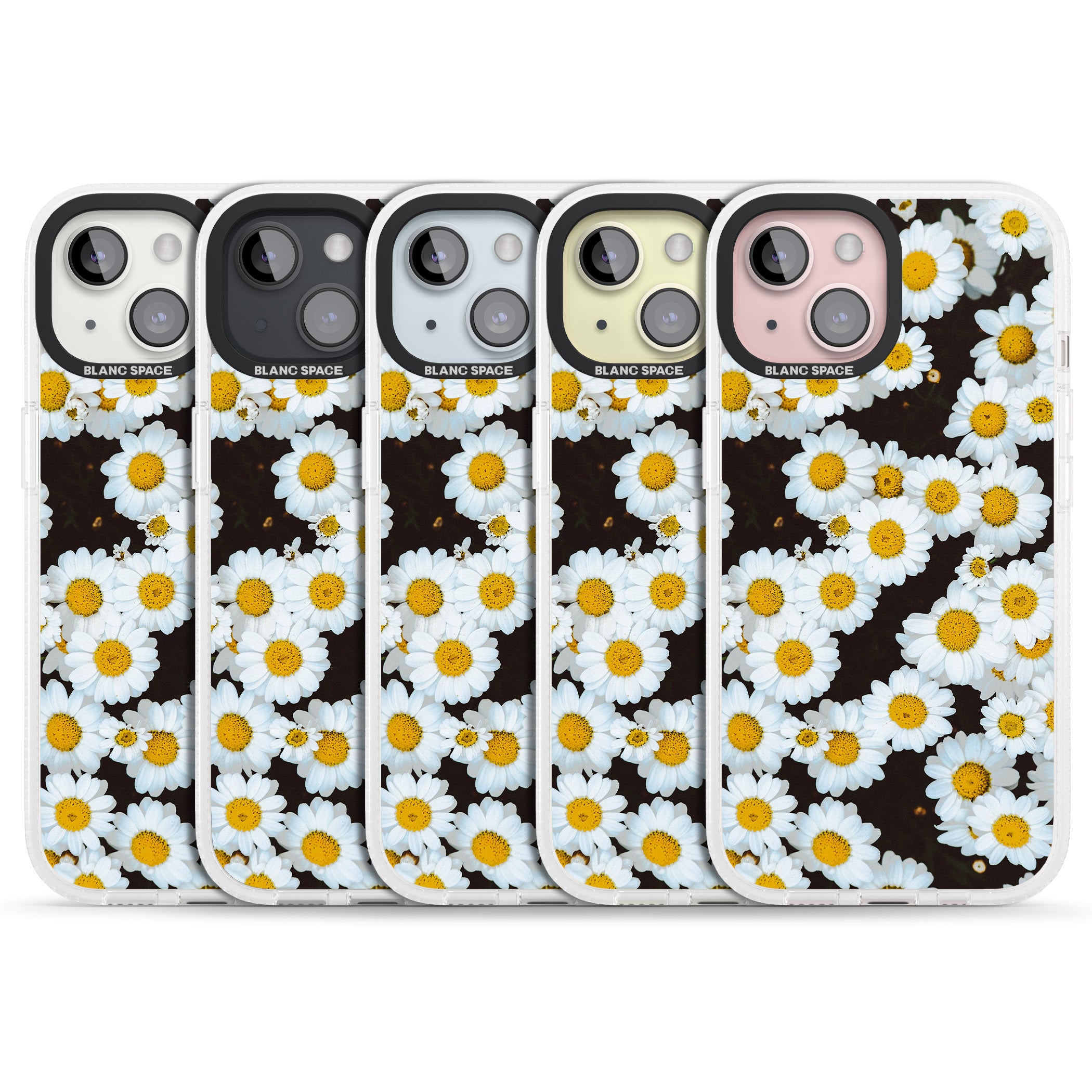 Daisies - Real Floral Photographs iPhone 15 / 14 / 13 Clear Case Impact Air - Blanc Space