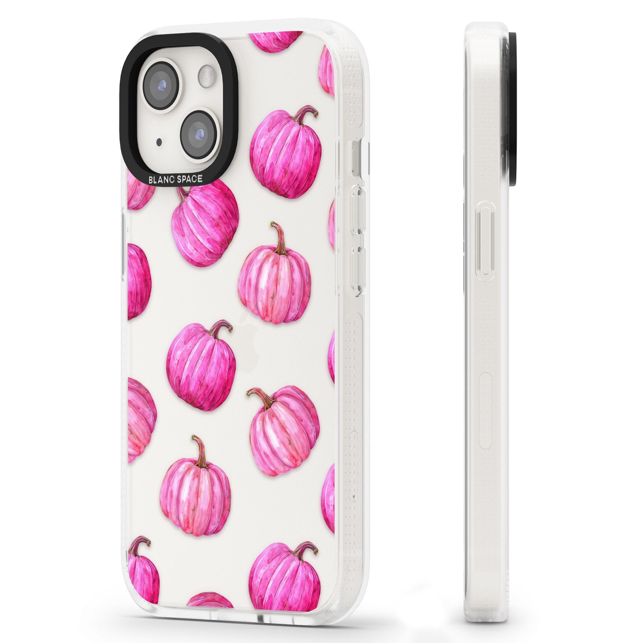 Pink Pumpkins iPhone 15 / 14 / 13 Clear Case Impact Air - Blanc Space
