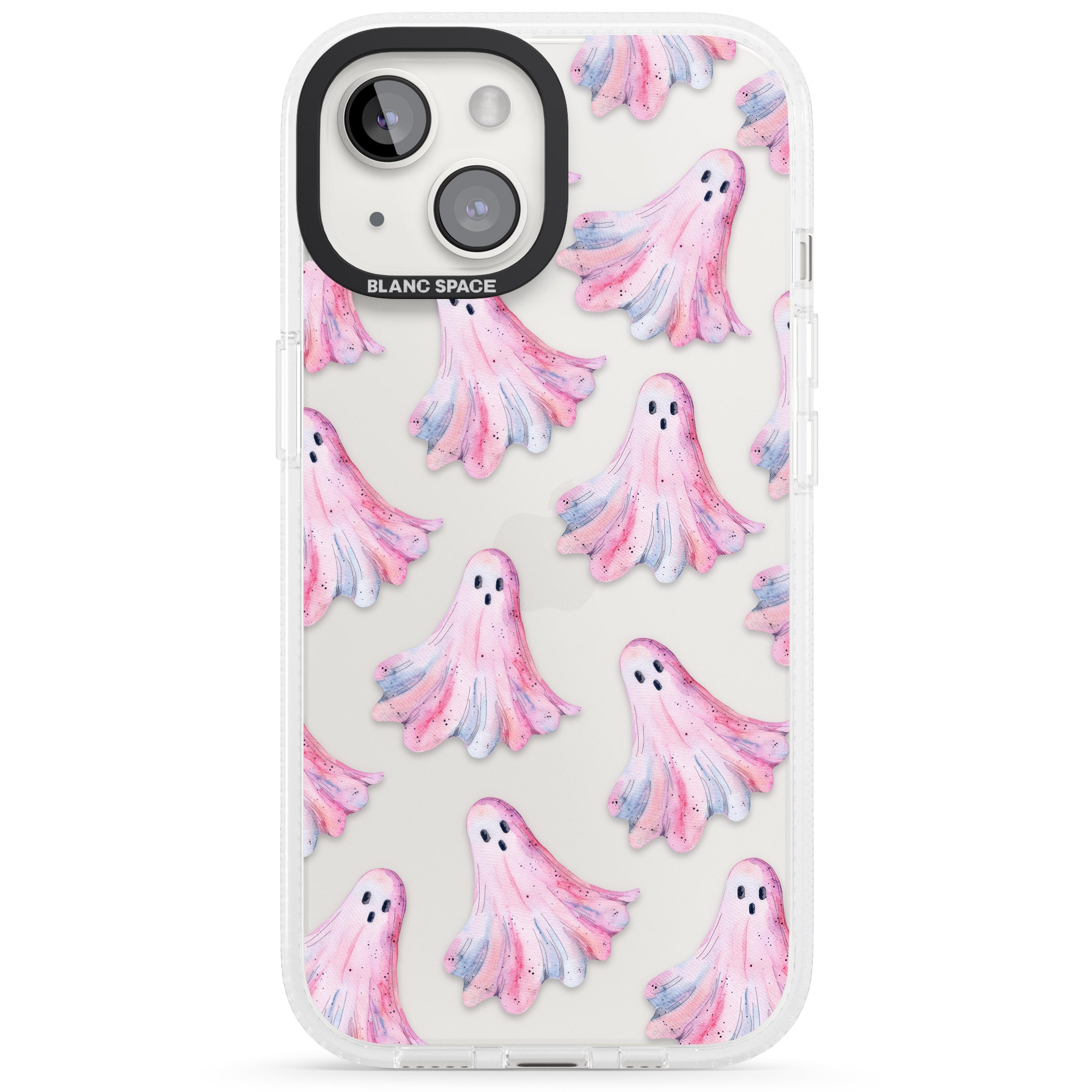Pink Ghosts iPhone 15 / 14 / 13 Clear Case Impact Air - Blanc Space
