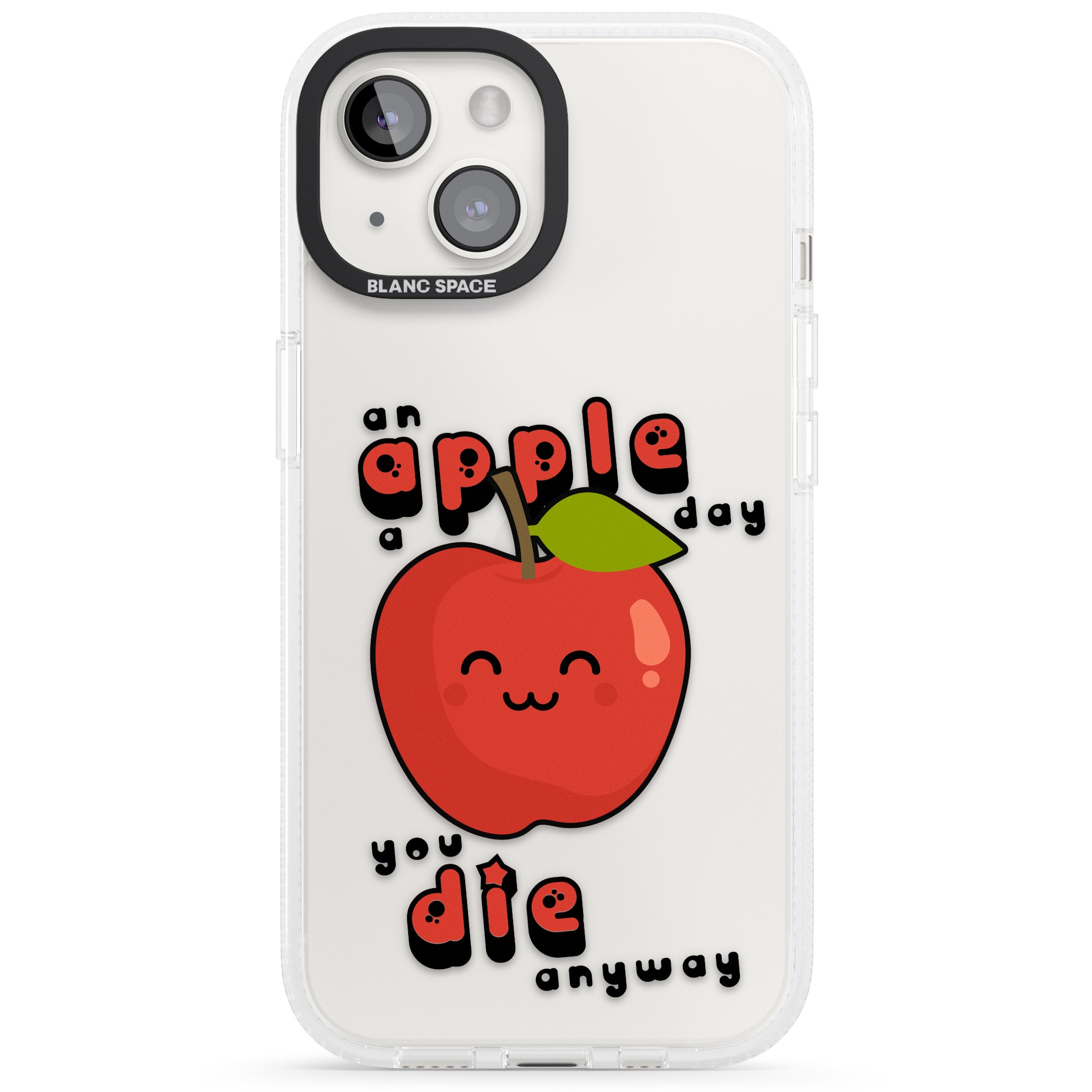 An Apple a Day iPhone 15 / 14 / 13 Clear Case Impact Air - Blanc Space