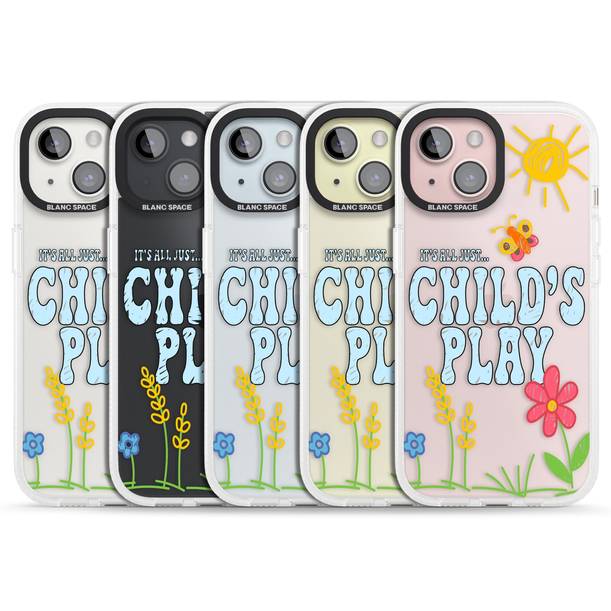 Child's Play iPhone 15 / 14 / 13 Clear Case Impact Air - Blanc Space