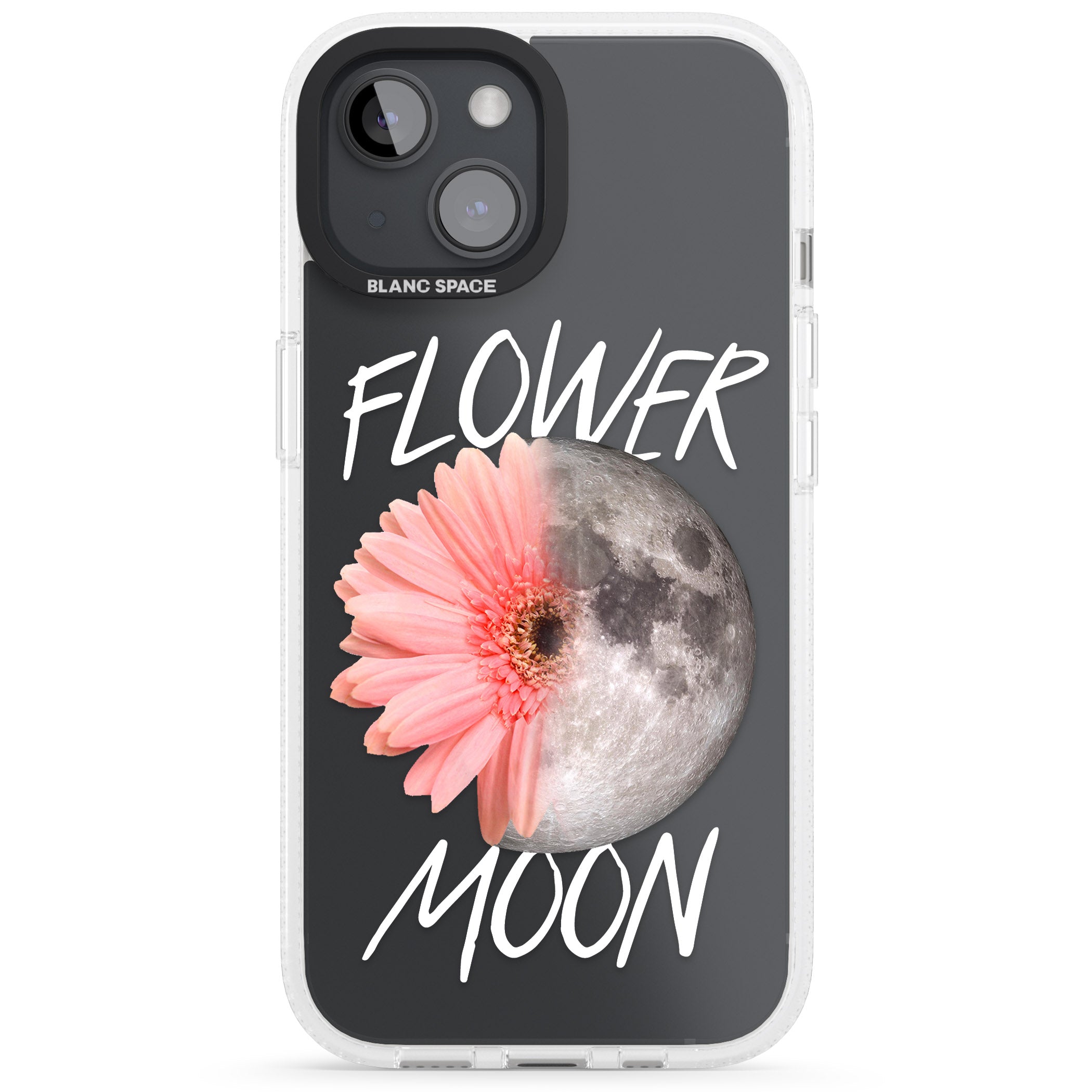 Flower Moon iPhone 15 / 14 / 13 Clear Case Impact Air - Blanc Space
