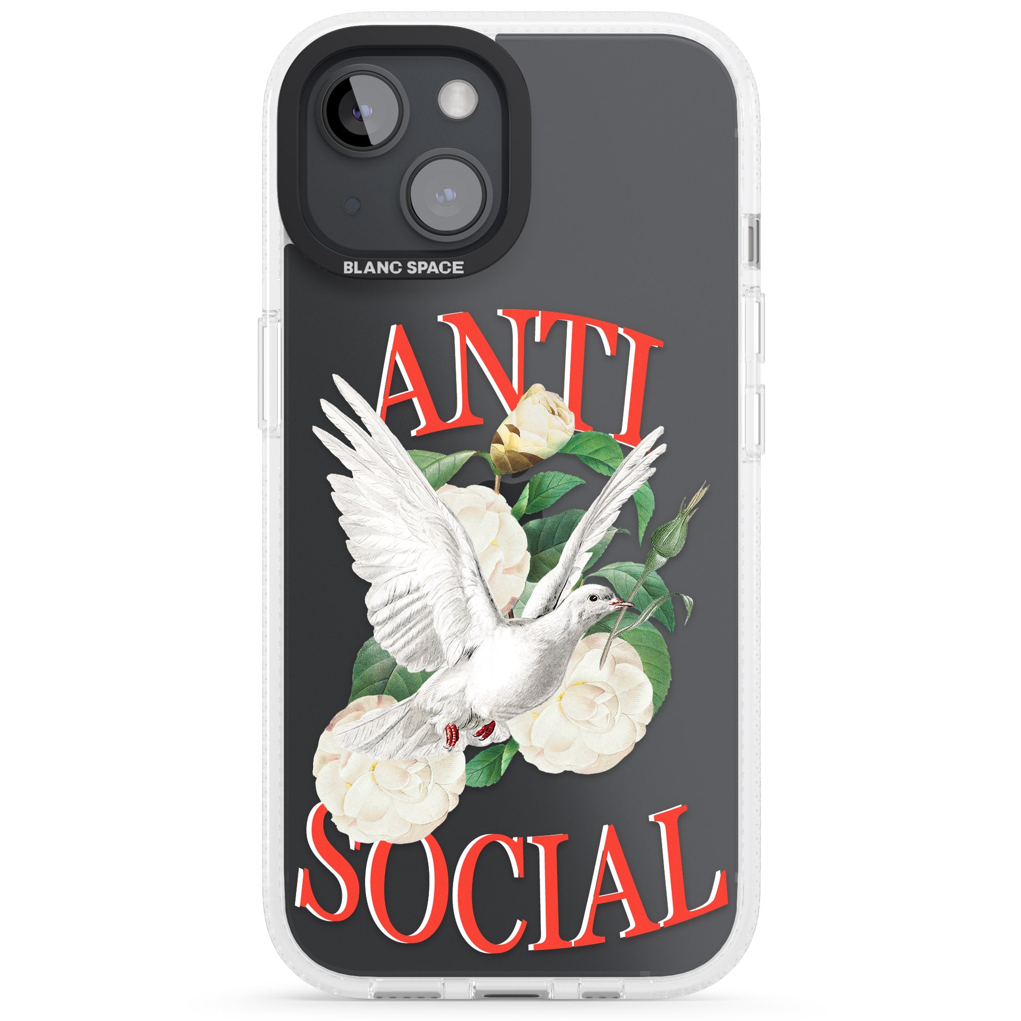 Anti-Social iPhone 15 / 14 / 13 Clear Case Impact Air - Blanc Space