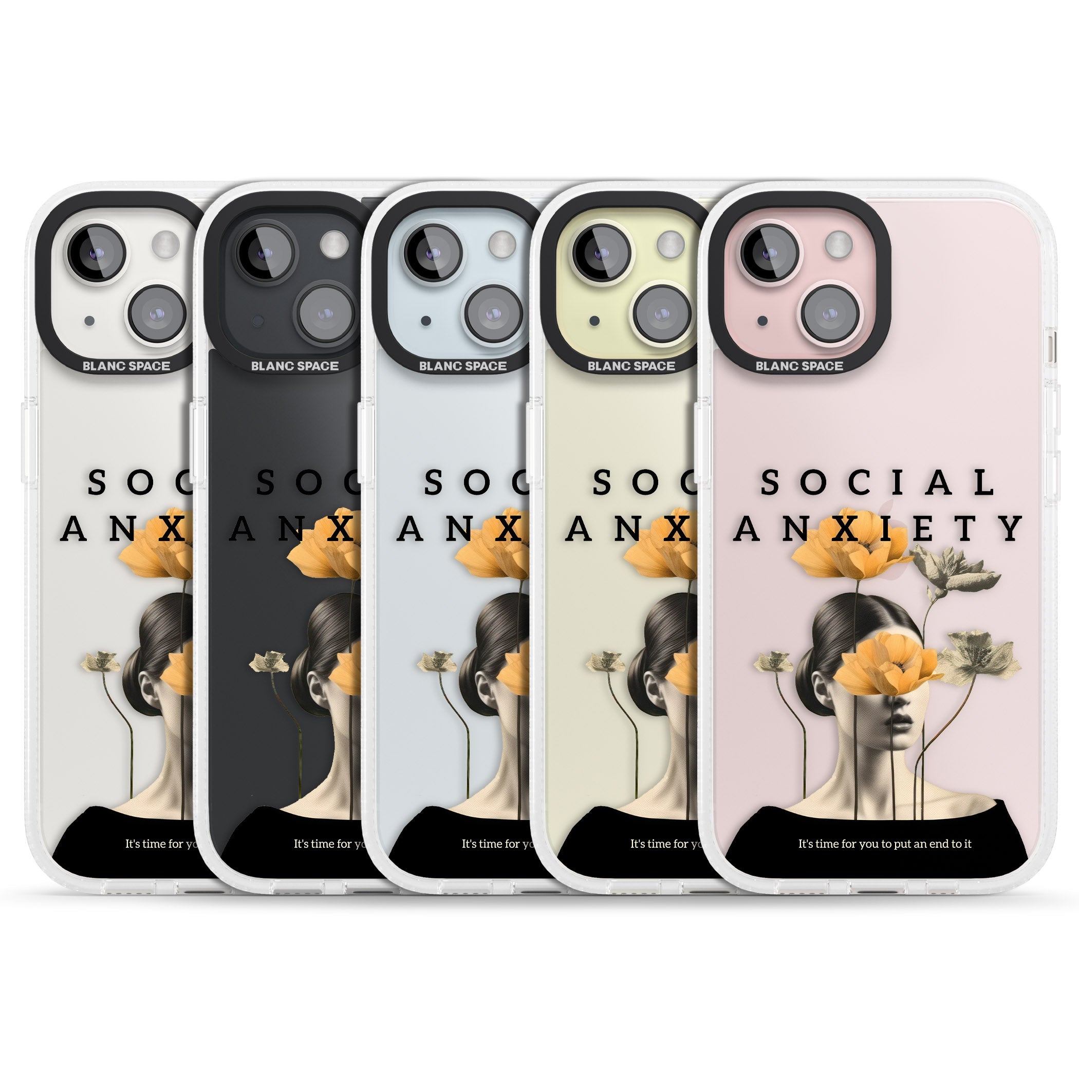 Social Anxiety iPhone 15 / 14 / 13 Clear Case Impact Air - Blanc Space