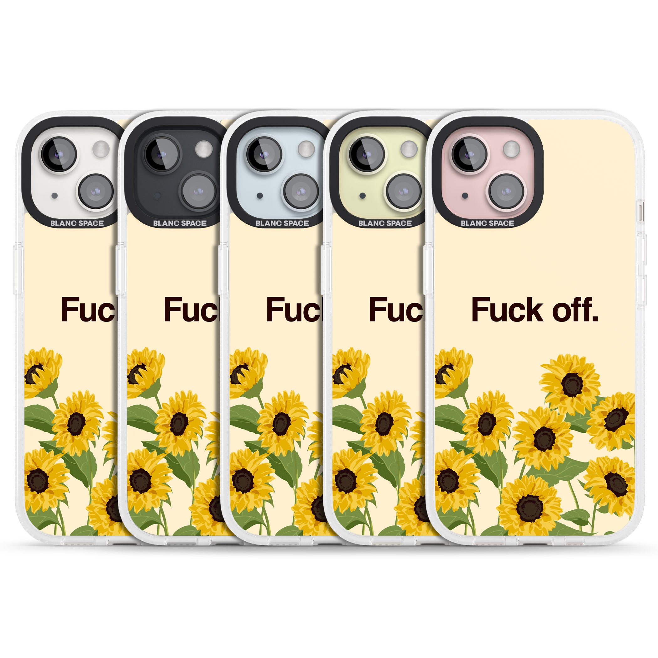 F*ck off iPhone 15 / 14 / 13 Clear Case Impact Air - Blanc Space