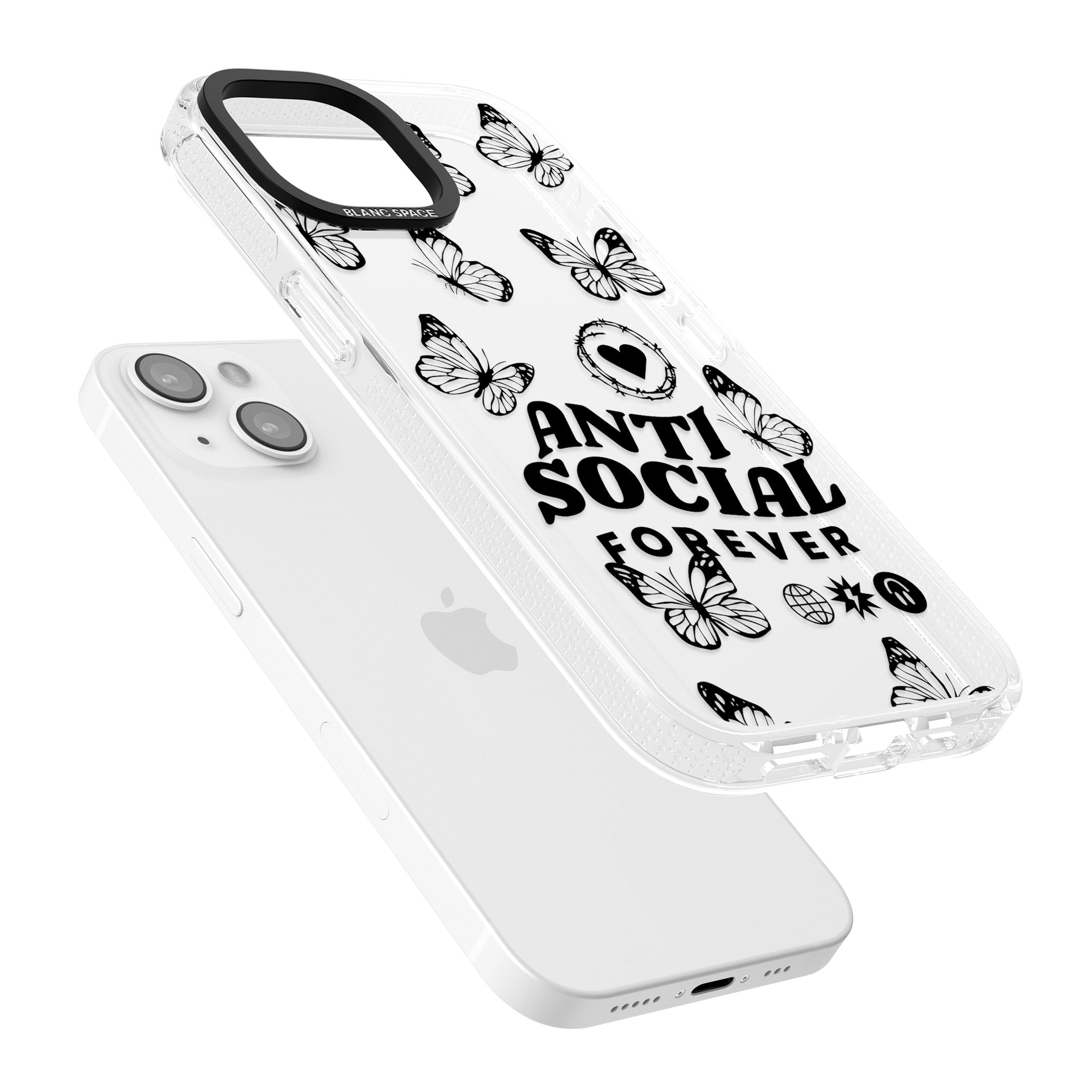 Anti-Social Forever iPhone 15 / 14 / 13 Clear Case Impact Air - Blanc Space