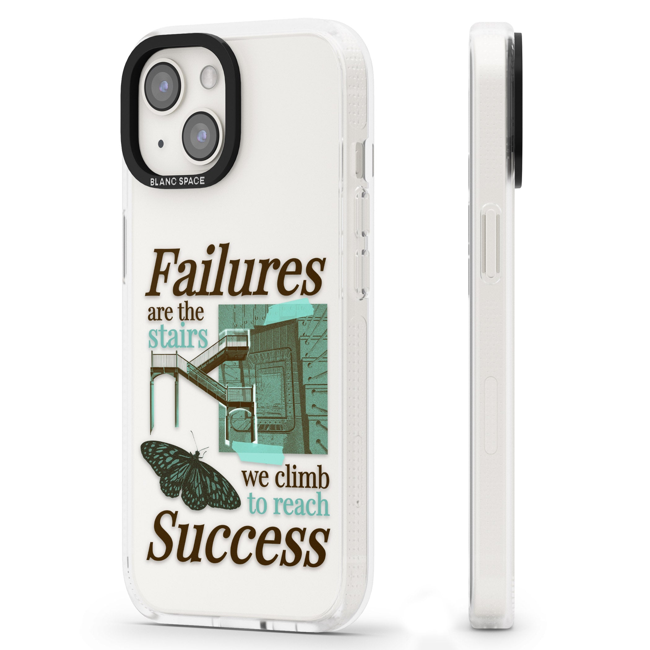 Fail To Succeed iPhone 15 / 14 / 13 Clear Case Impact Air - Blanc Space