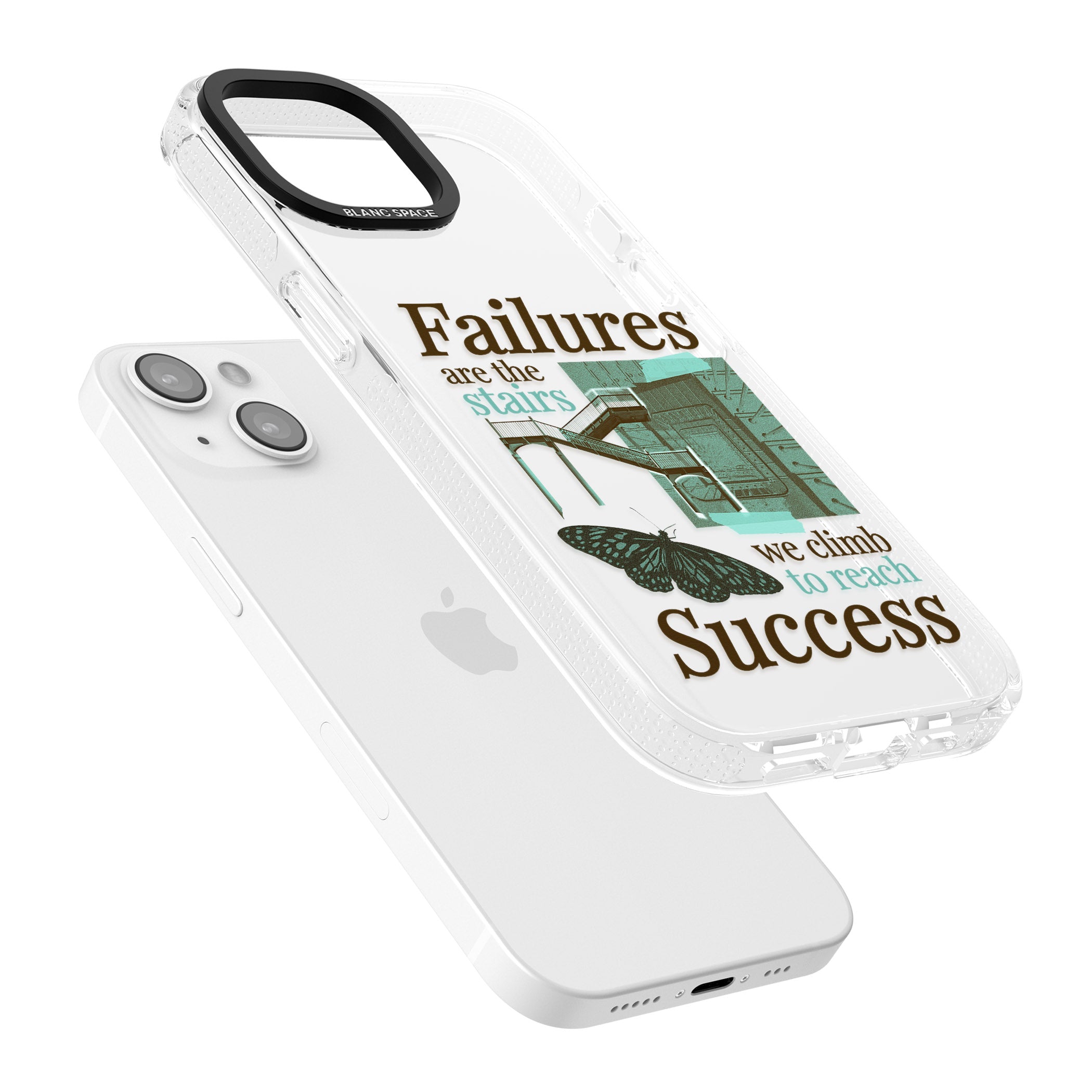 Fail To Succeed iPhone 15 / 14 / 13 Clear Case Impact Air - Blanc Space