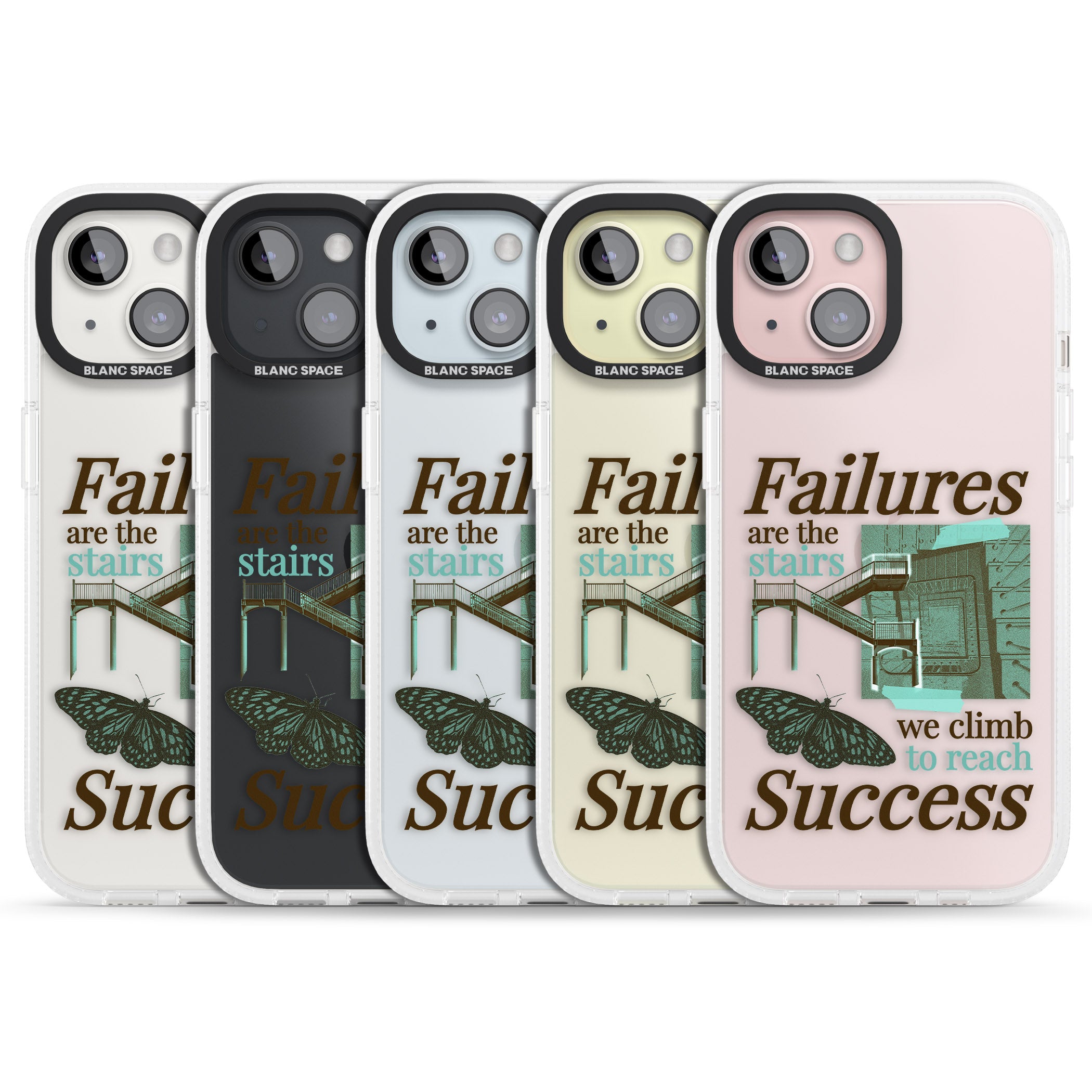Fail To Succeed iPhone 15 / 14 / 13 Clear Case Impact Air - Blanc Space
