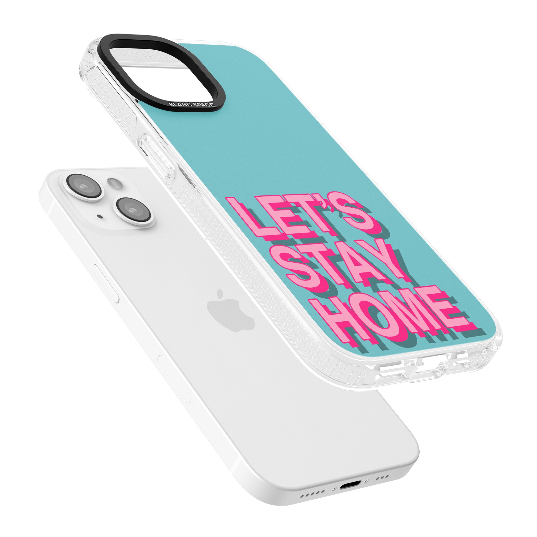 Let's Stay Home iPhone 15 / 14 / 13 Clear Case Impact Air - Blanc Space