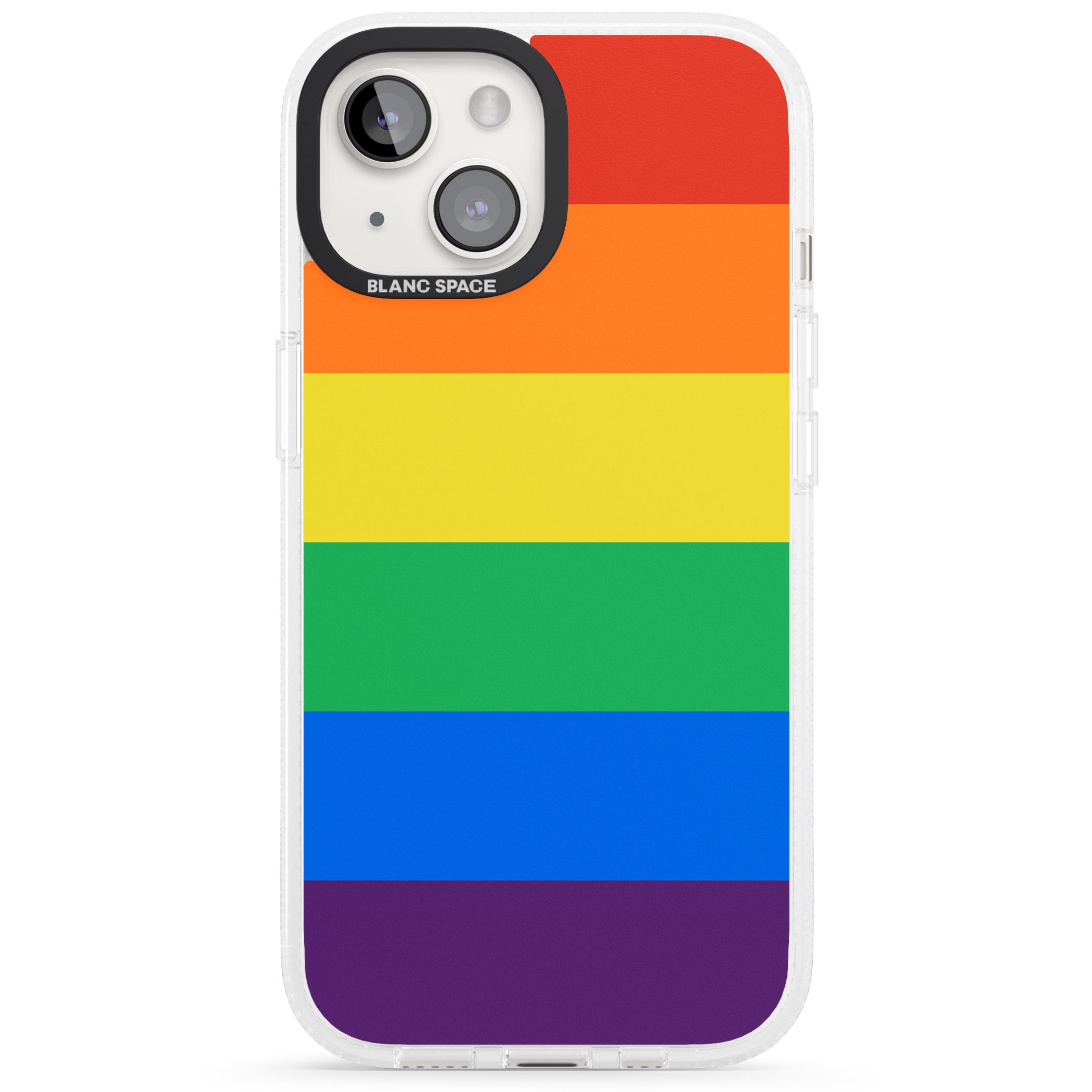 Rainbow Stripes iPhone 15 / 14 / 13 Clear Case Impact Air - Blanc Space