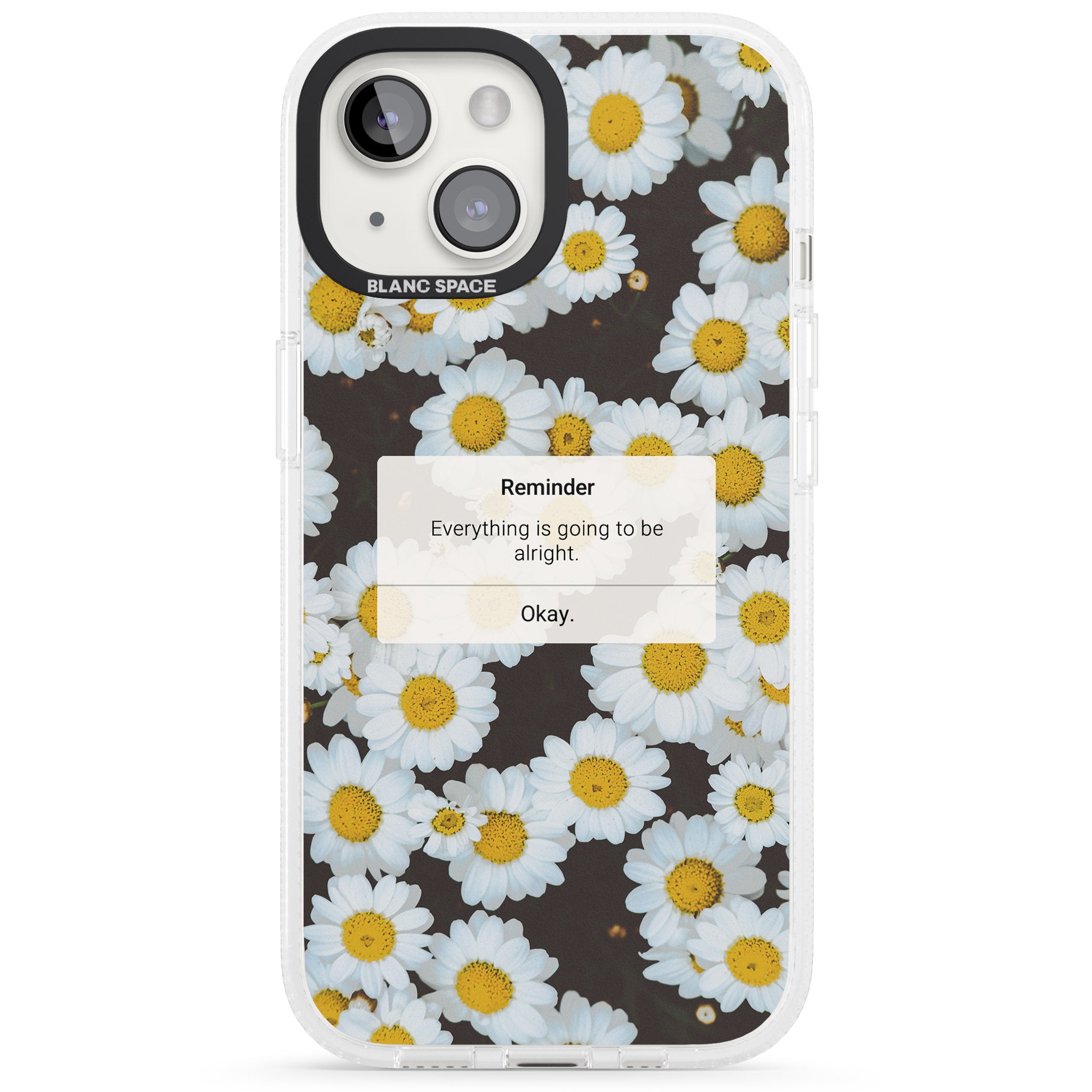"Everything will be alright" iPhone Reminder iPhone 15 / 14 / 13 Clear Case Impact Air - Blanc Space