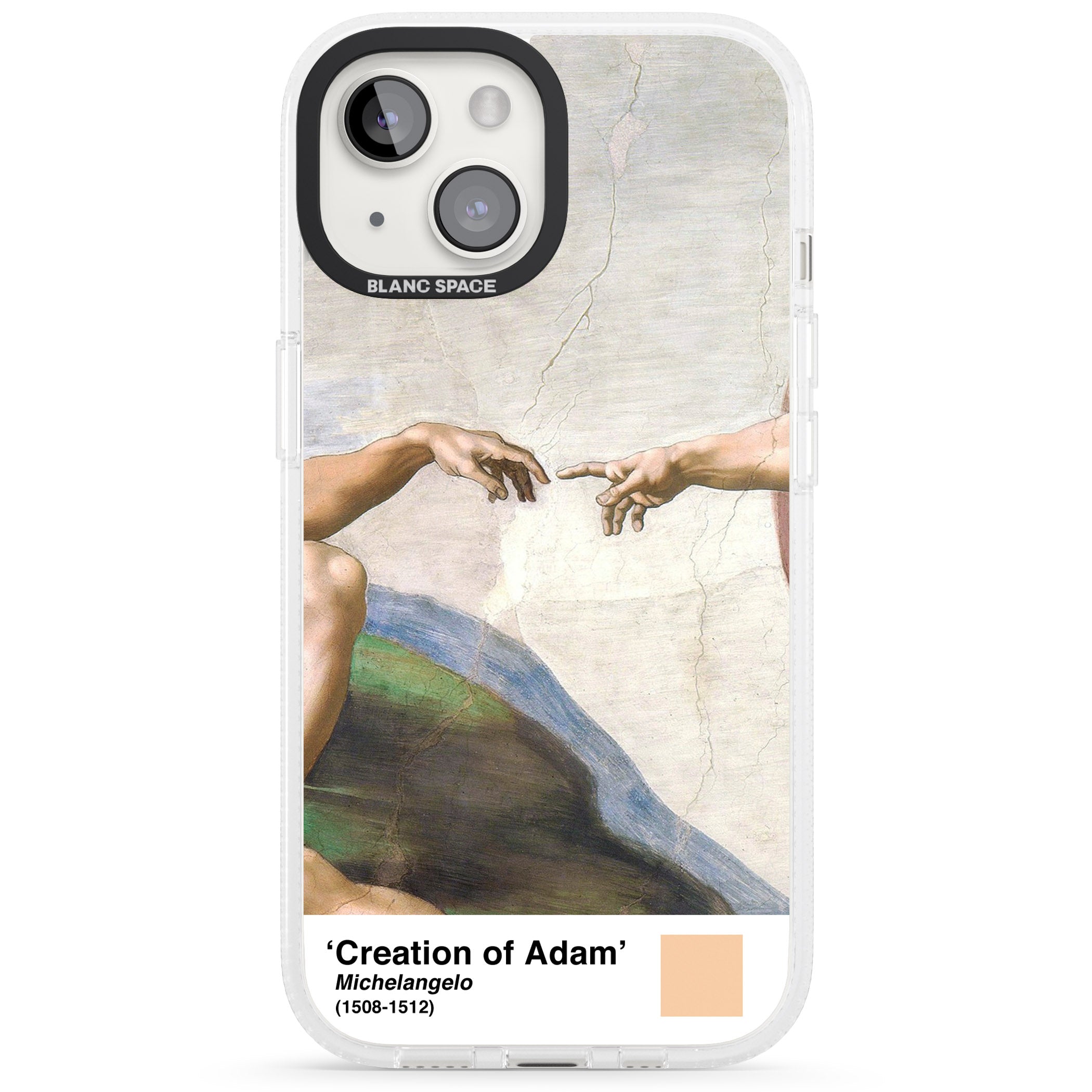 Creation of Adam iPhone 15 / 14 / 13 Clear Case Impact Air - Blanc Space