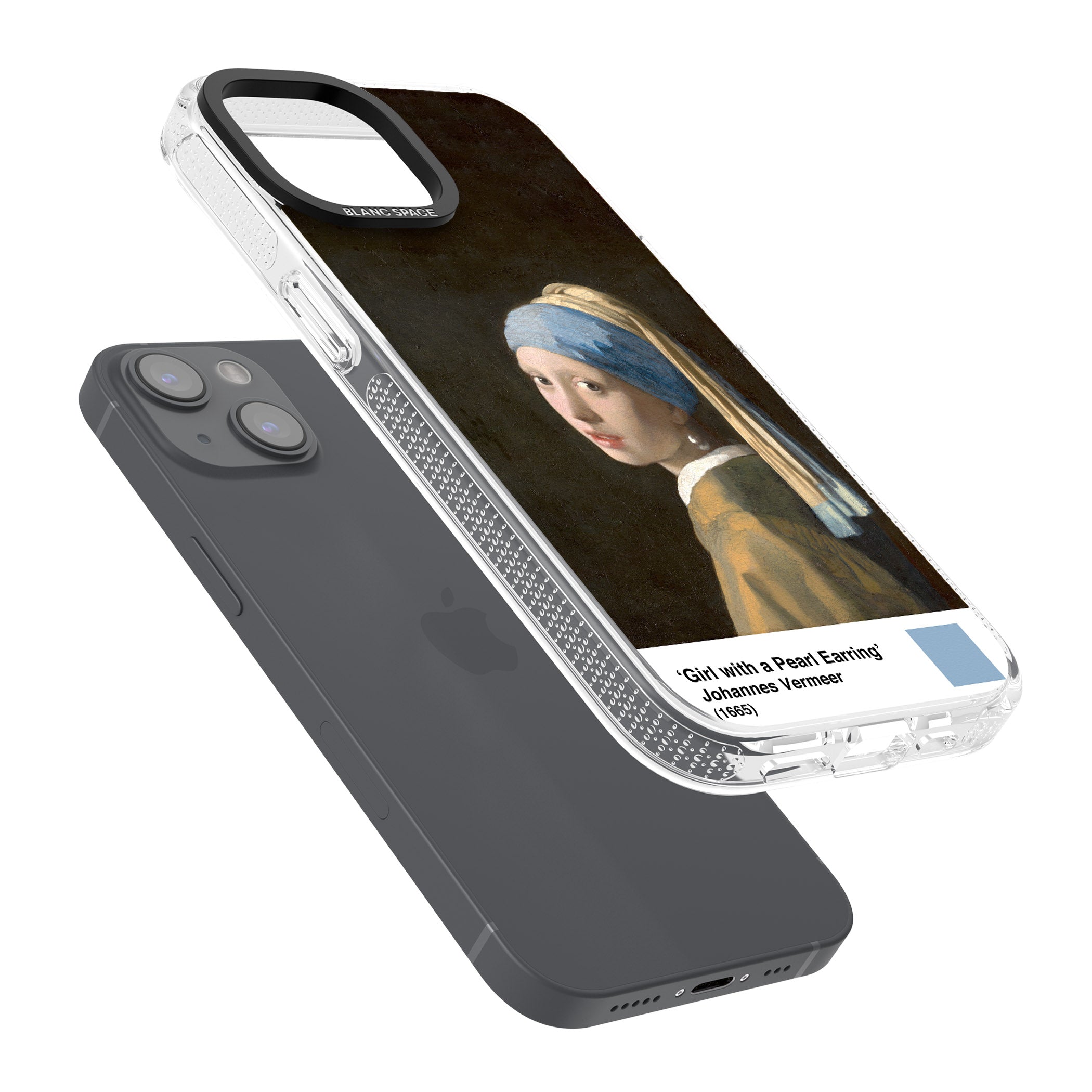 Girl with a Pearl Earring iPhone 15 / 14 / 13 Clear Case Impact Air - Blanc Space