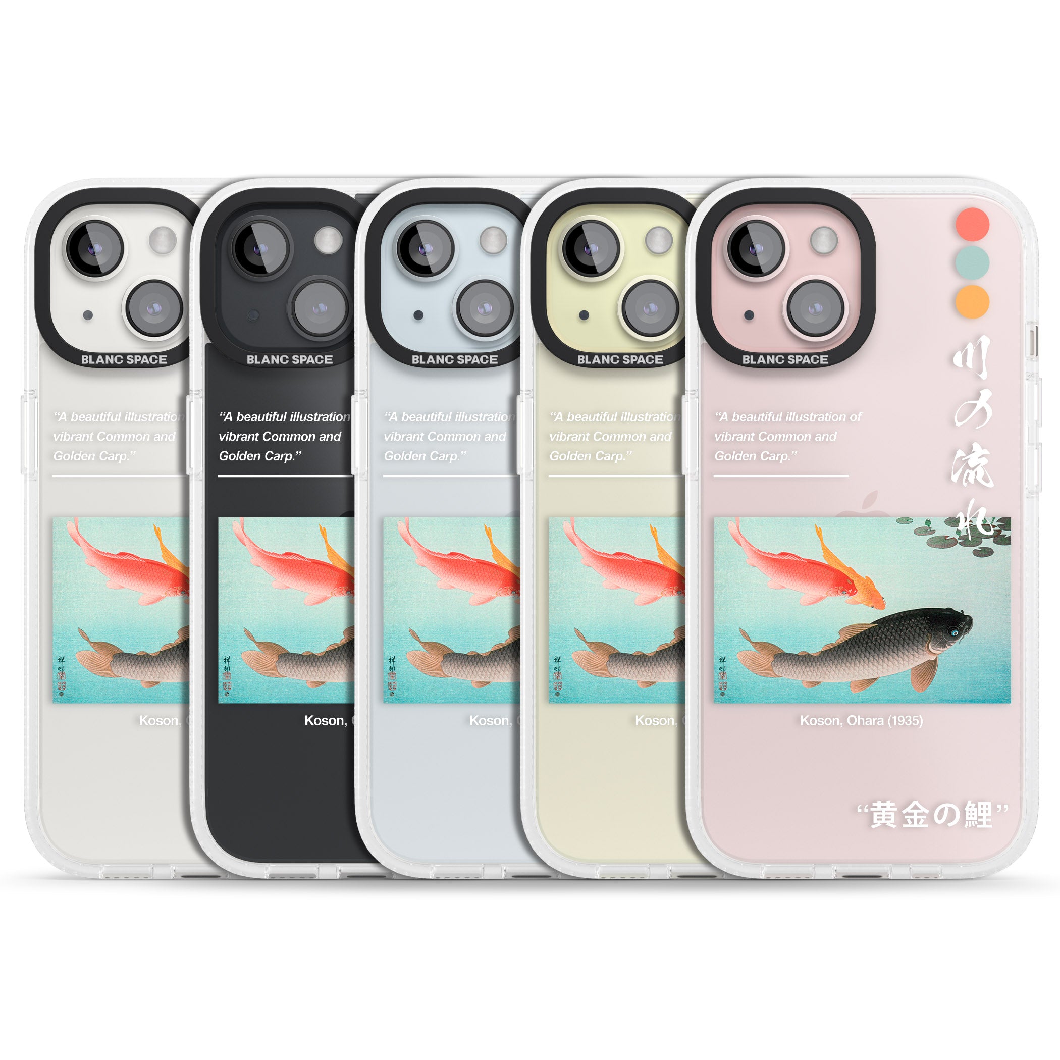 Golden Carp iPhone 15 / 14 / 13 Clear Case Impact Air - Blanc Space