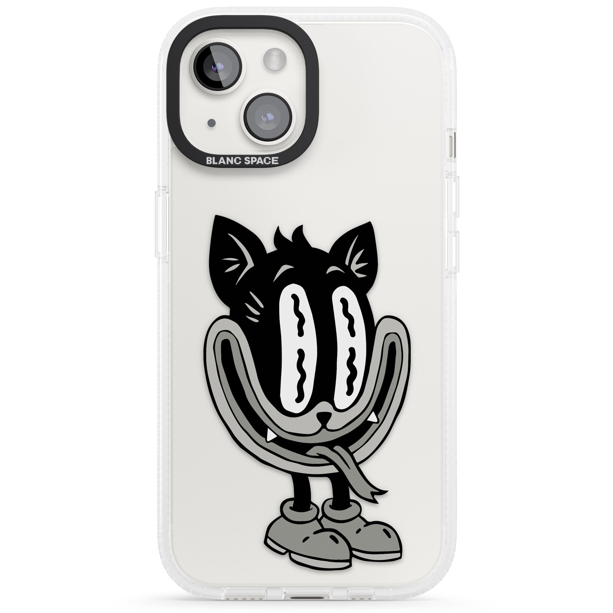 Faded Feline iPhone 15 / 14 / 13 Clear Case Impact Air - Blanc Space