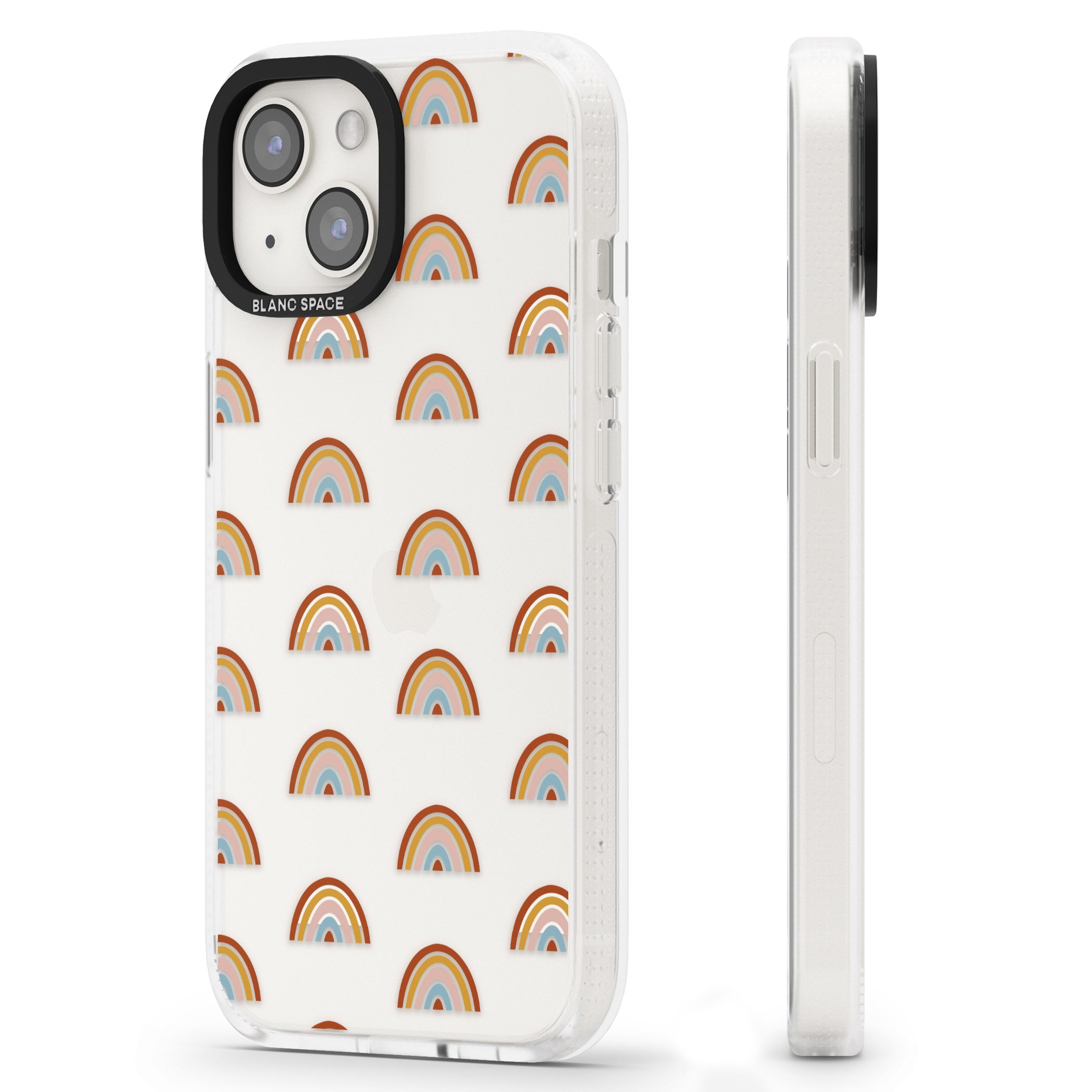 Cute Scandinavian Rainbows iPhone 15 / 14 / 13 Clear Case Impact Air - Blanc Space