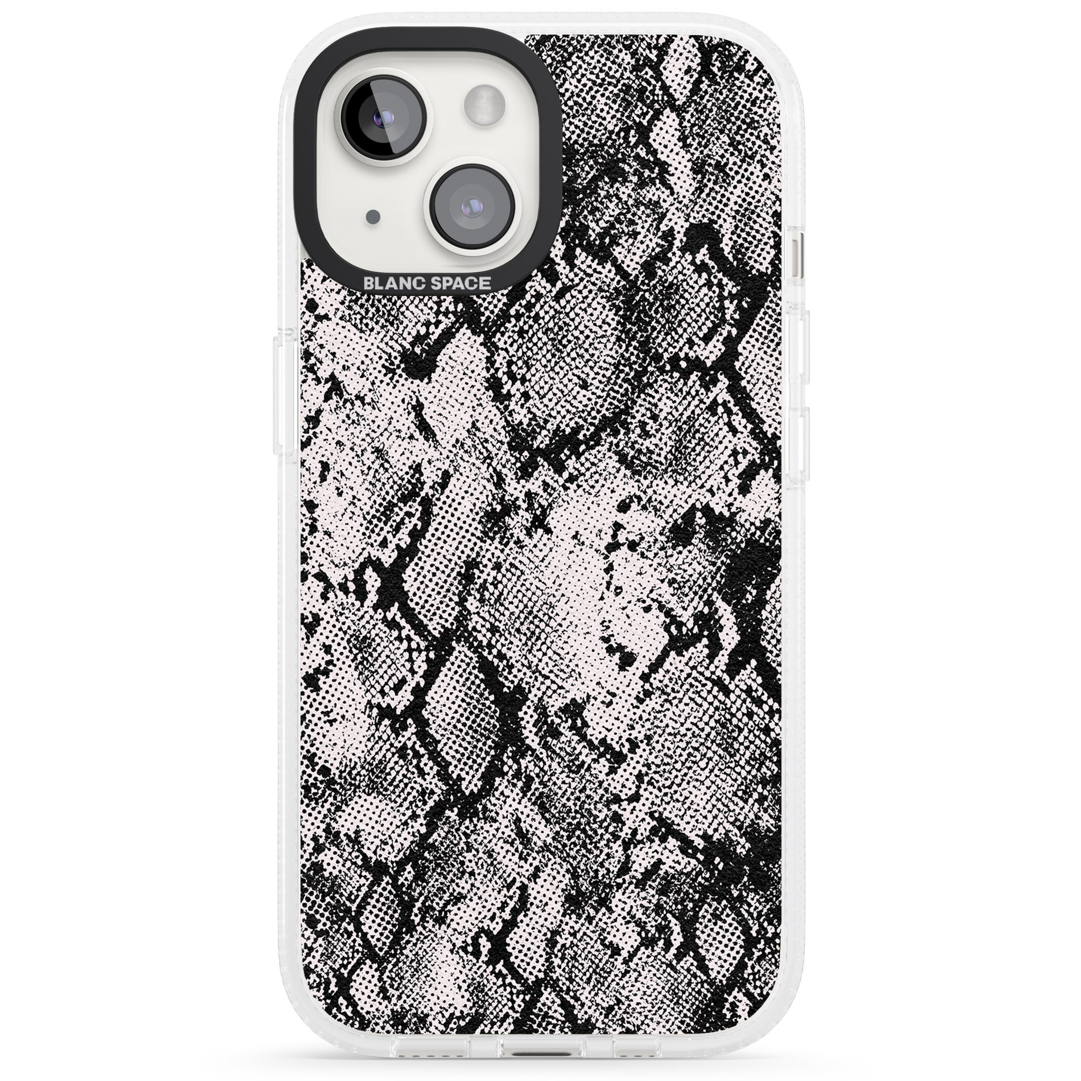 Pastel Snakeskin - Grey iPhone 15 / 14 / 13 Clear Case Impact Air - Blanc Space