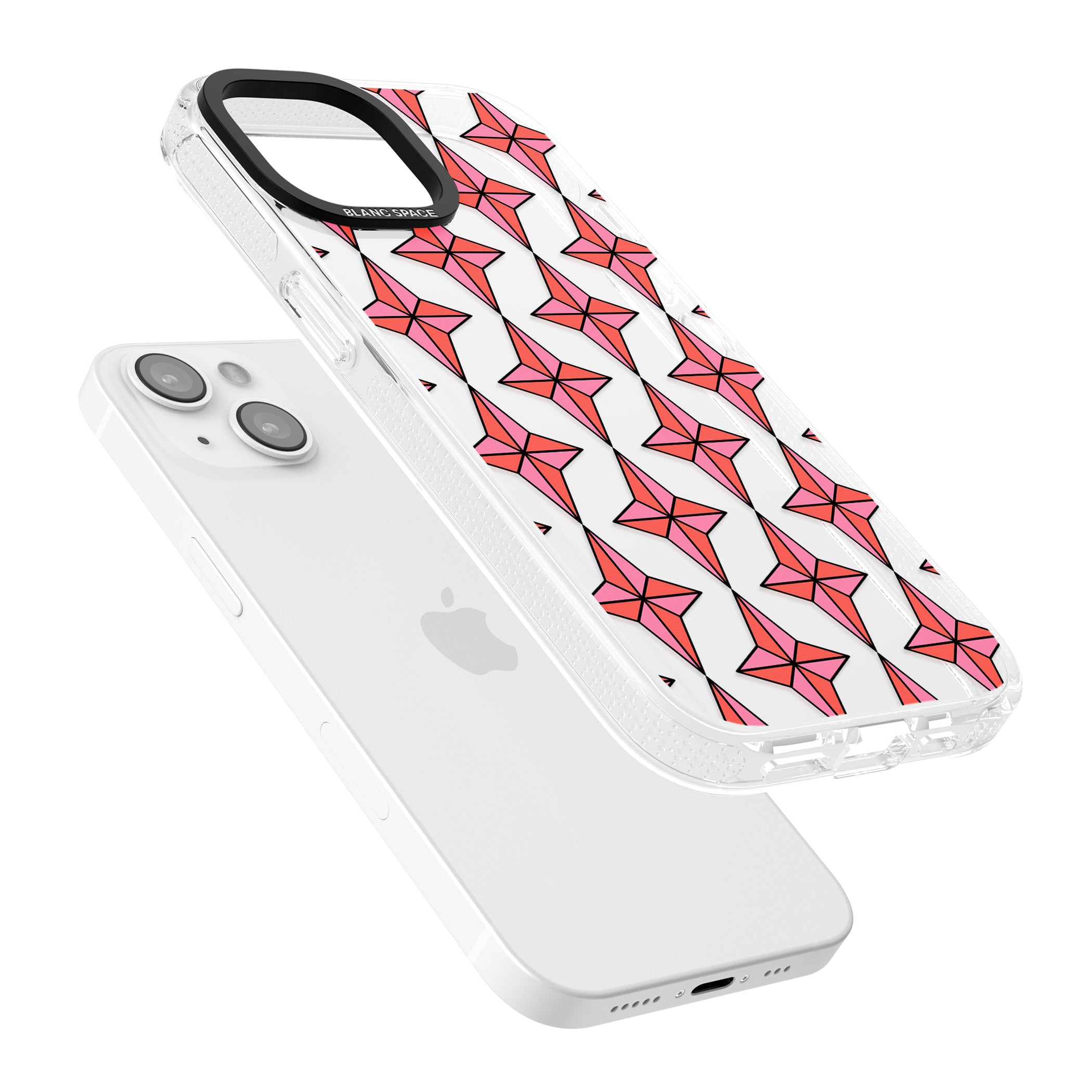 Rose Stars Pattern (Clear) iPhone 15 / 14 / 13 Clear Case Impact Air - Blanc Space