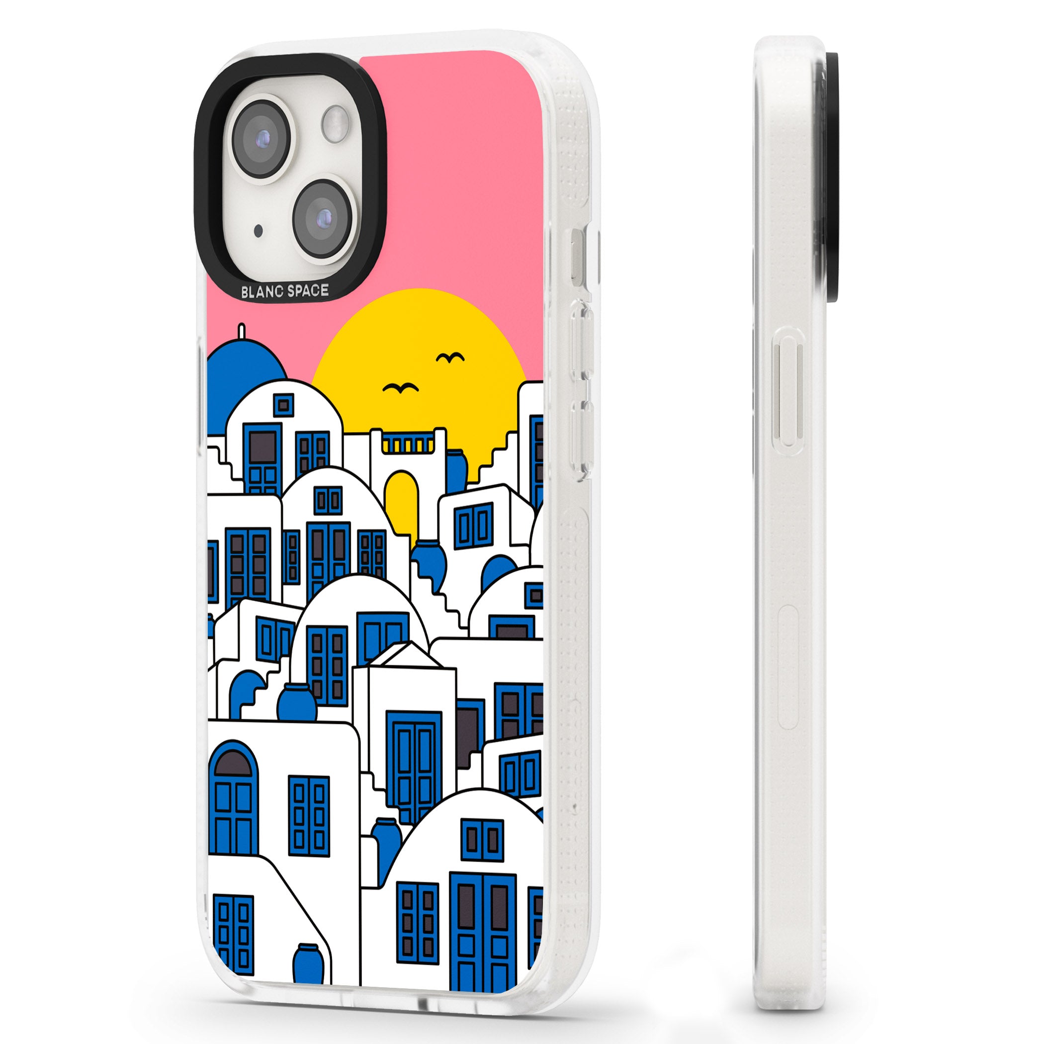 Santorini Sunset iPhone 15 / 14 / 13 Clear Case Impact Air - Blanc Space