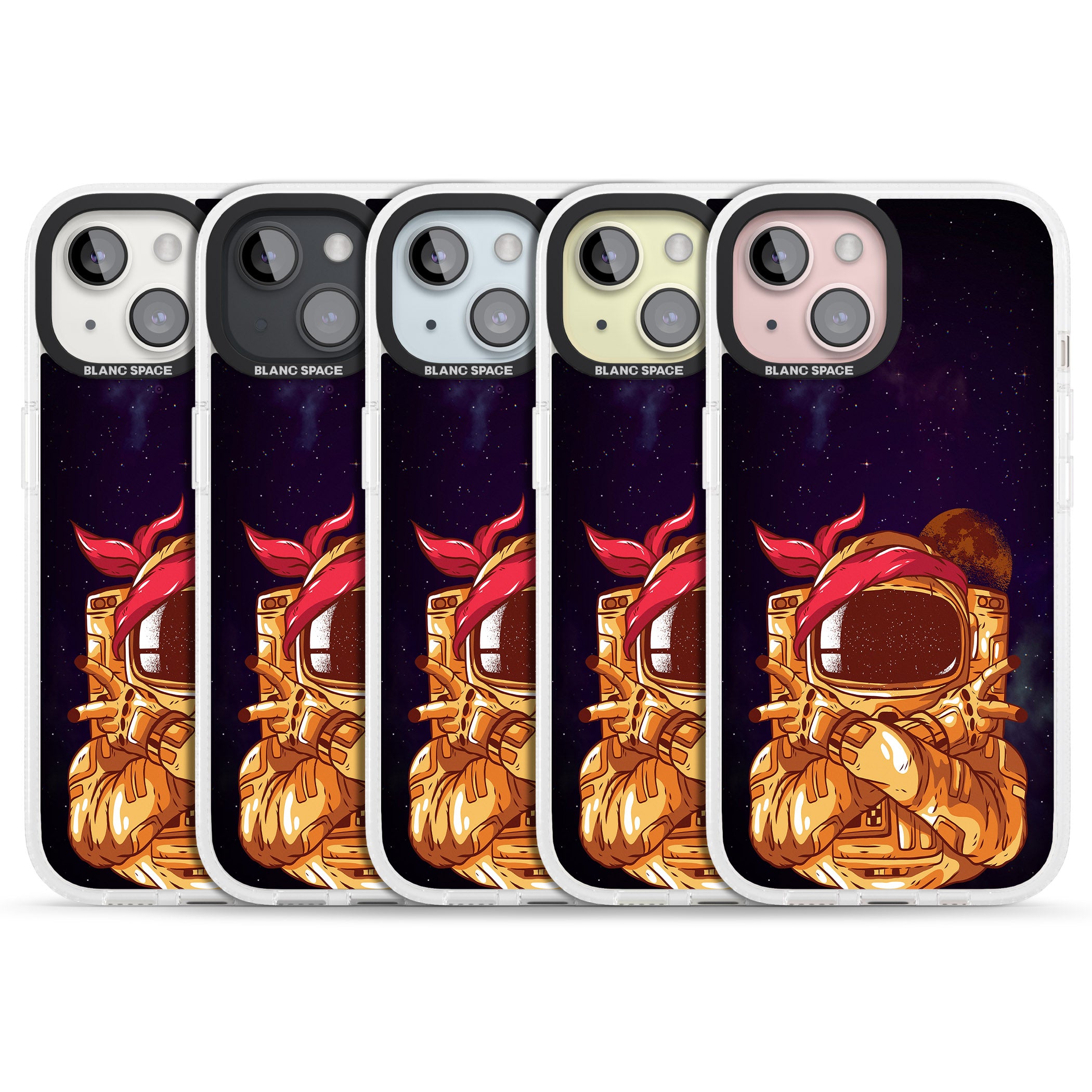 Space Gangster iPhone 15 / 14 / 13 Clear Case Impact Air - Blanc Space