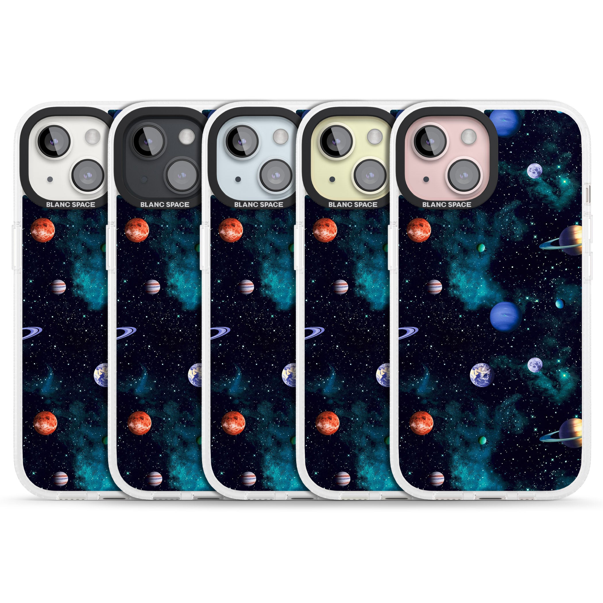 Deep Space iPhone 15 / 14 / 13 Clear Case Impact Air - Blanc Space