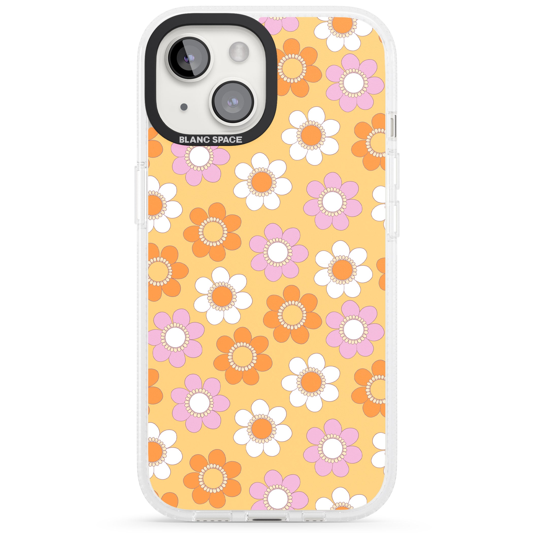 Sunny Flower Mix iPhone 15 / 14 / 13 Clear Case Impact Air - Blanc Space