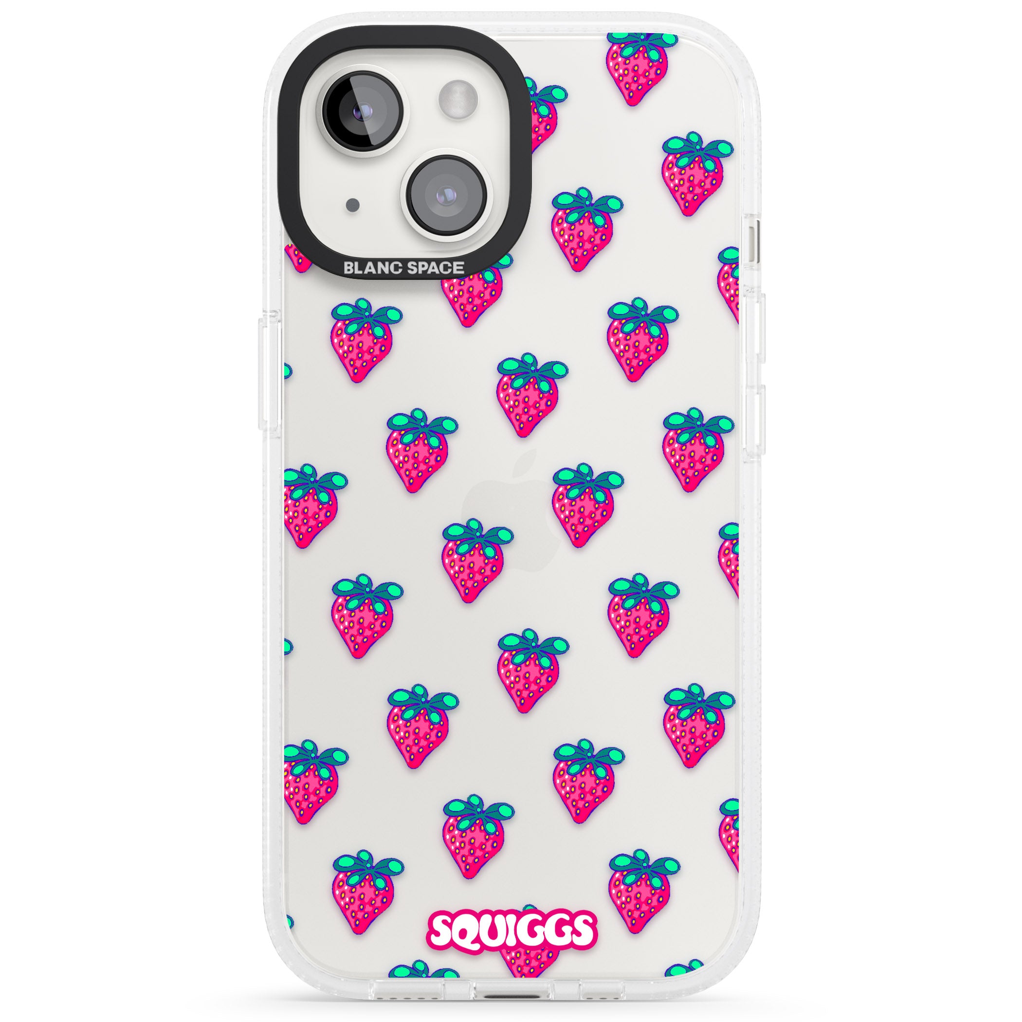 Strawberry Patch iPhone 15 / 14 / 13 Clear Case Impact Air - Blanc Space