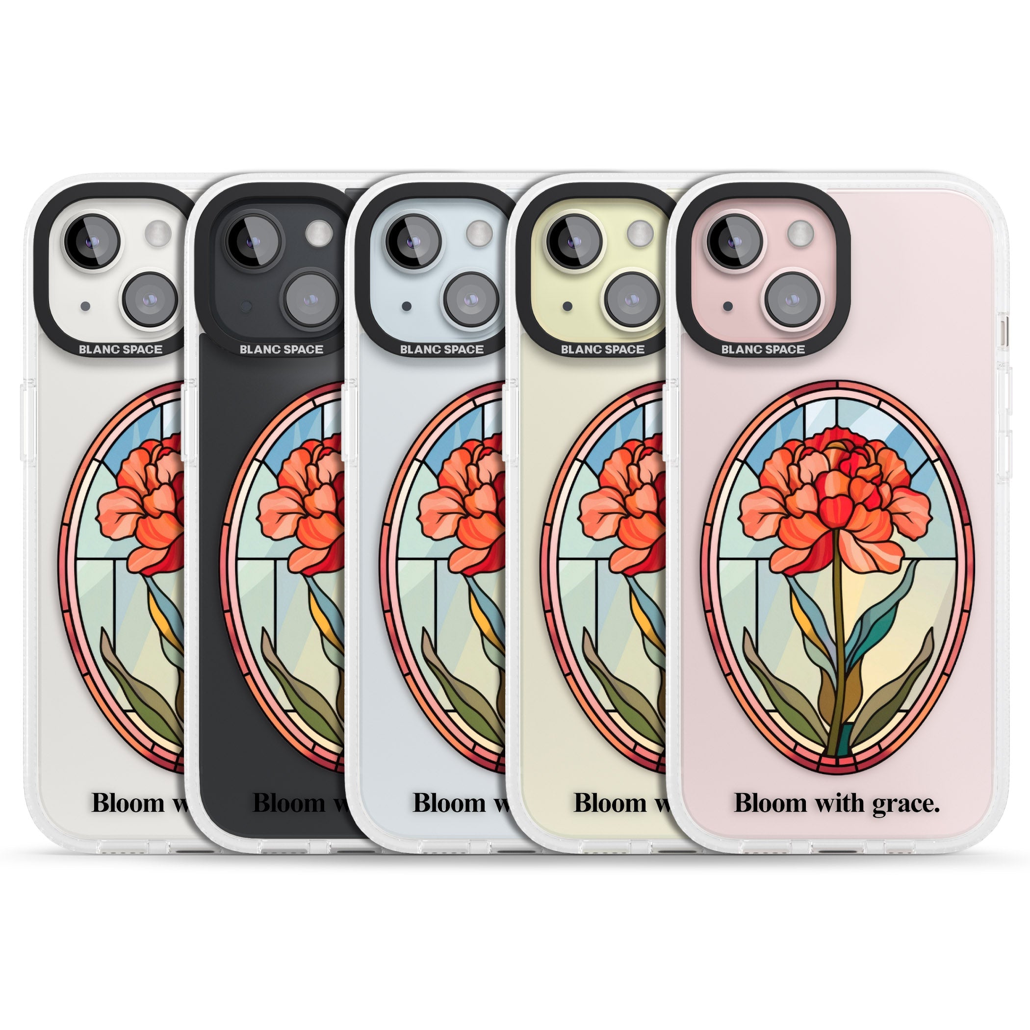 Bloom with grace iPhone 15 / 14 / 13 Clear Case Impact Air - Blanc Space