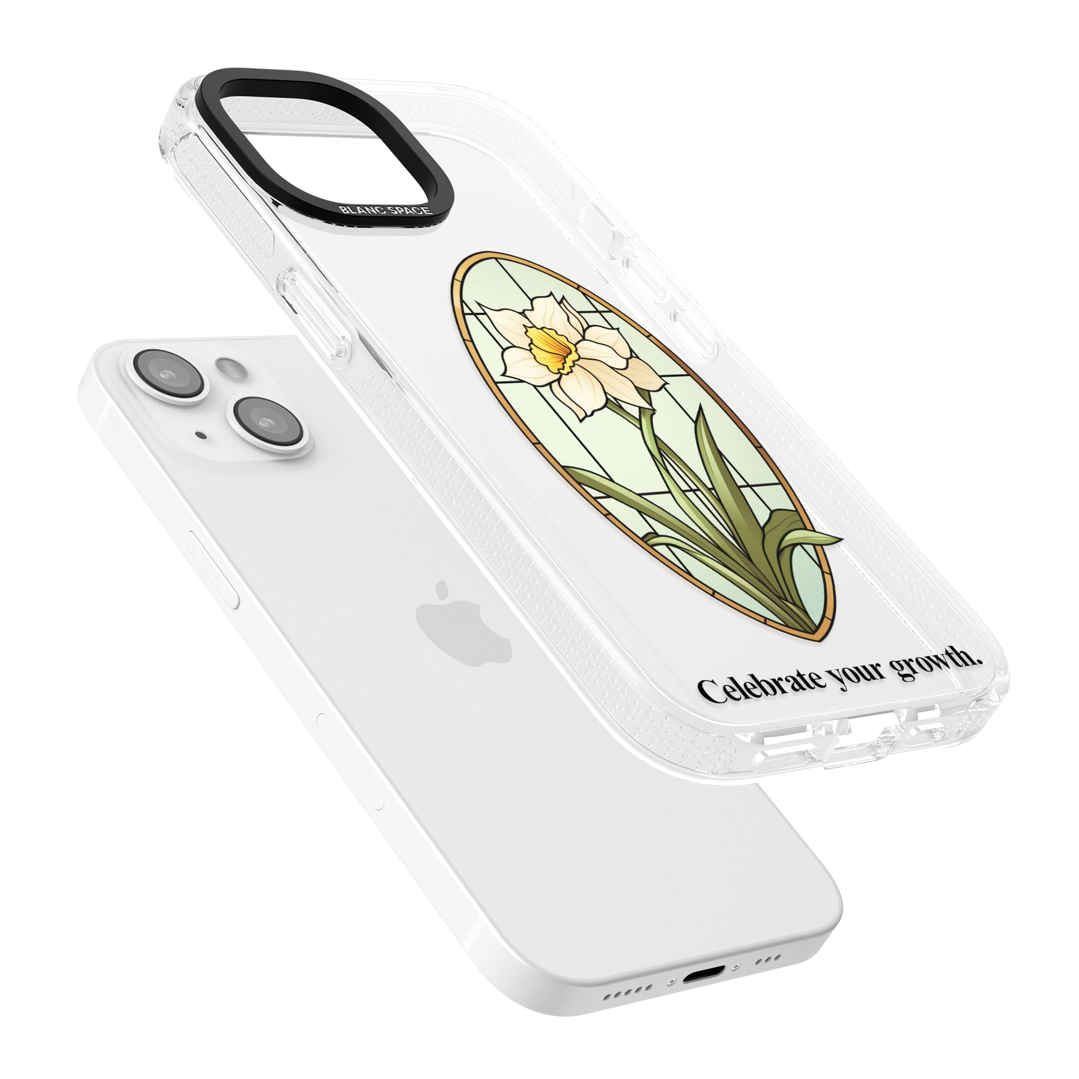 Celebrate your growth iPhone 15 / 14 / 13 Clear Case Impact Air - Blanc Space