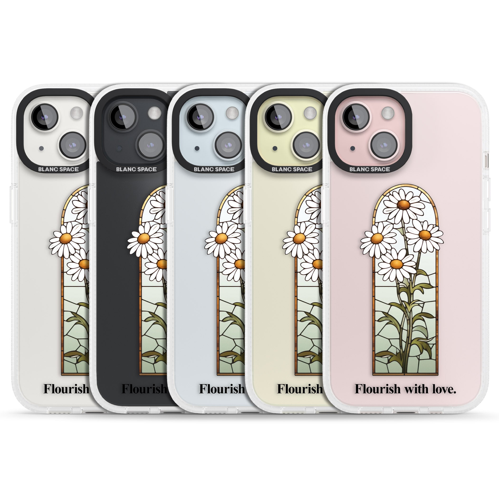 Flourish with love iPhone 15 / 14 / 13 Clear Case Impact Air - Blanc Space