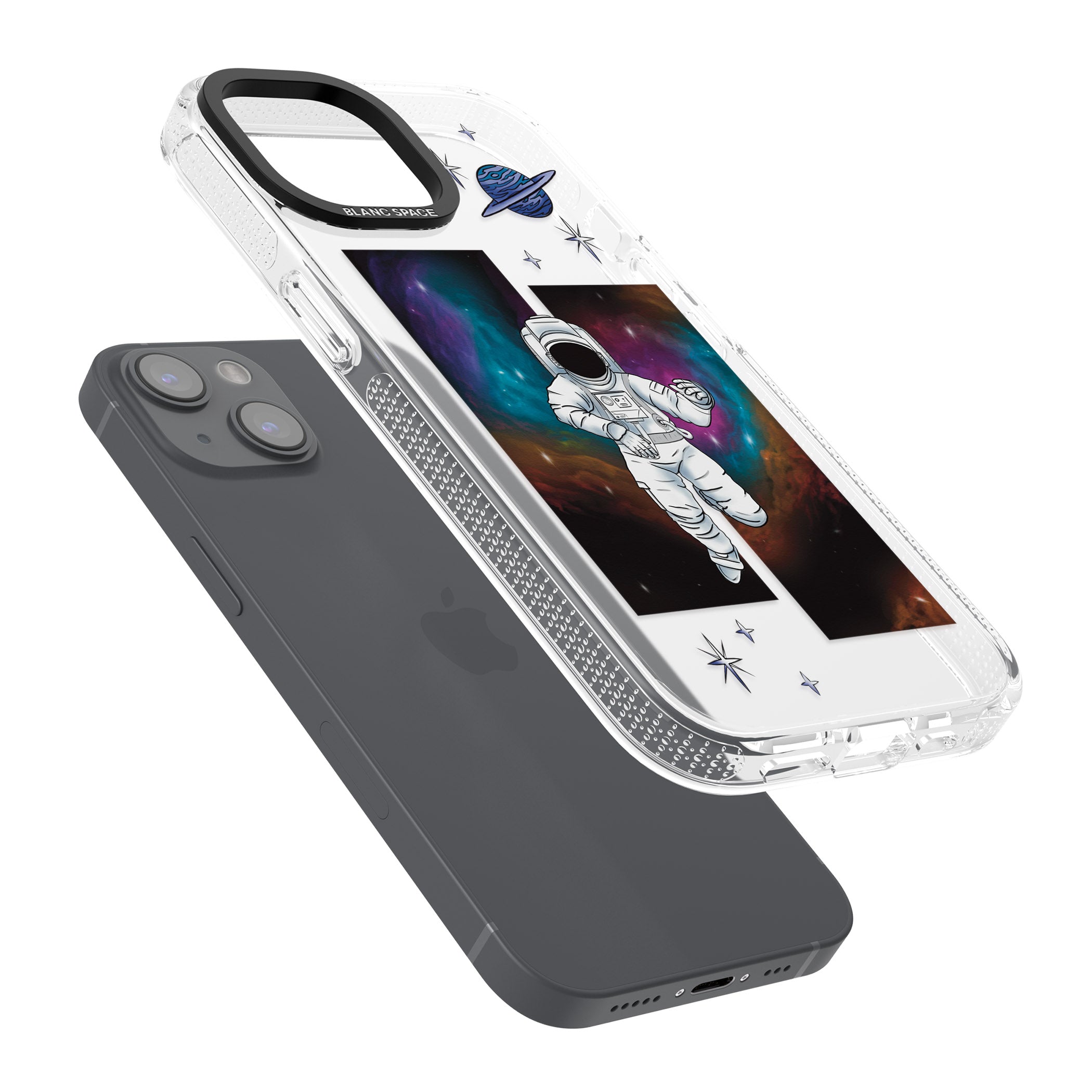 Escape The Nebula iPhone 15 / 14 / 13 Clear Case Impact Air - Blanc Space