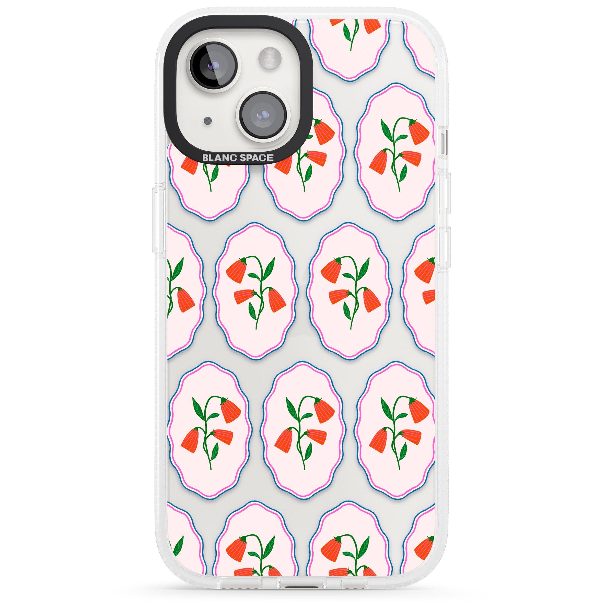 Rose Stamps iPhone 15 / 14 / 13 Clear Case Impact Air - Blanc Space