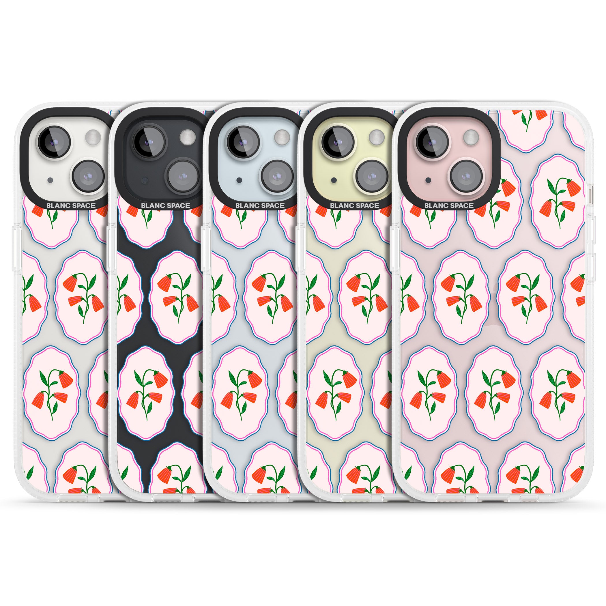 Rose Stamps iPhone 15 / 14 / 13 Clear Case Impact Air - Blanc Space