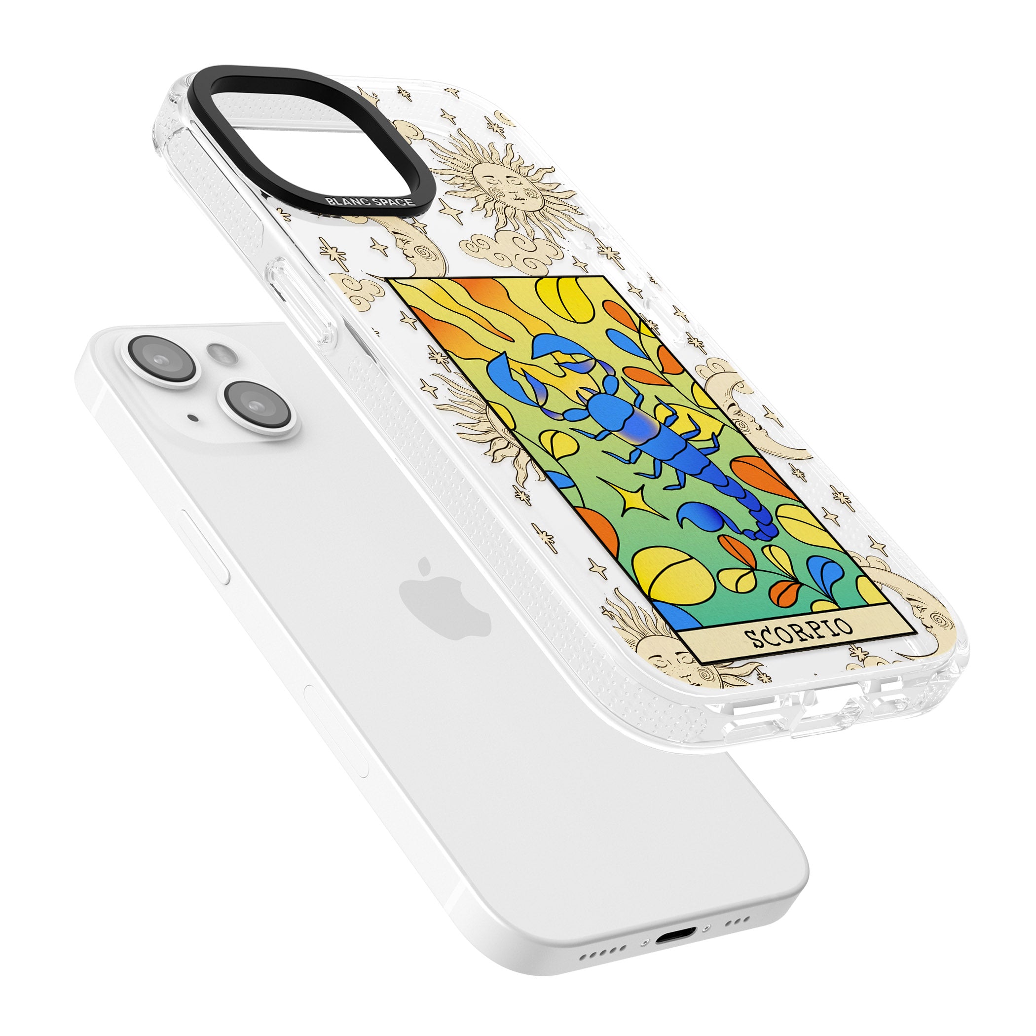 Celestial Zodiac - Scorpio iPhone 15 / 14 / 13 Clear Case Impact Air - Blanc Space