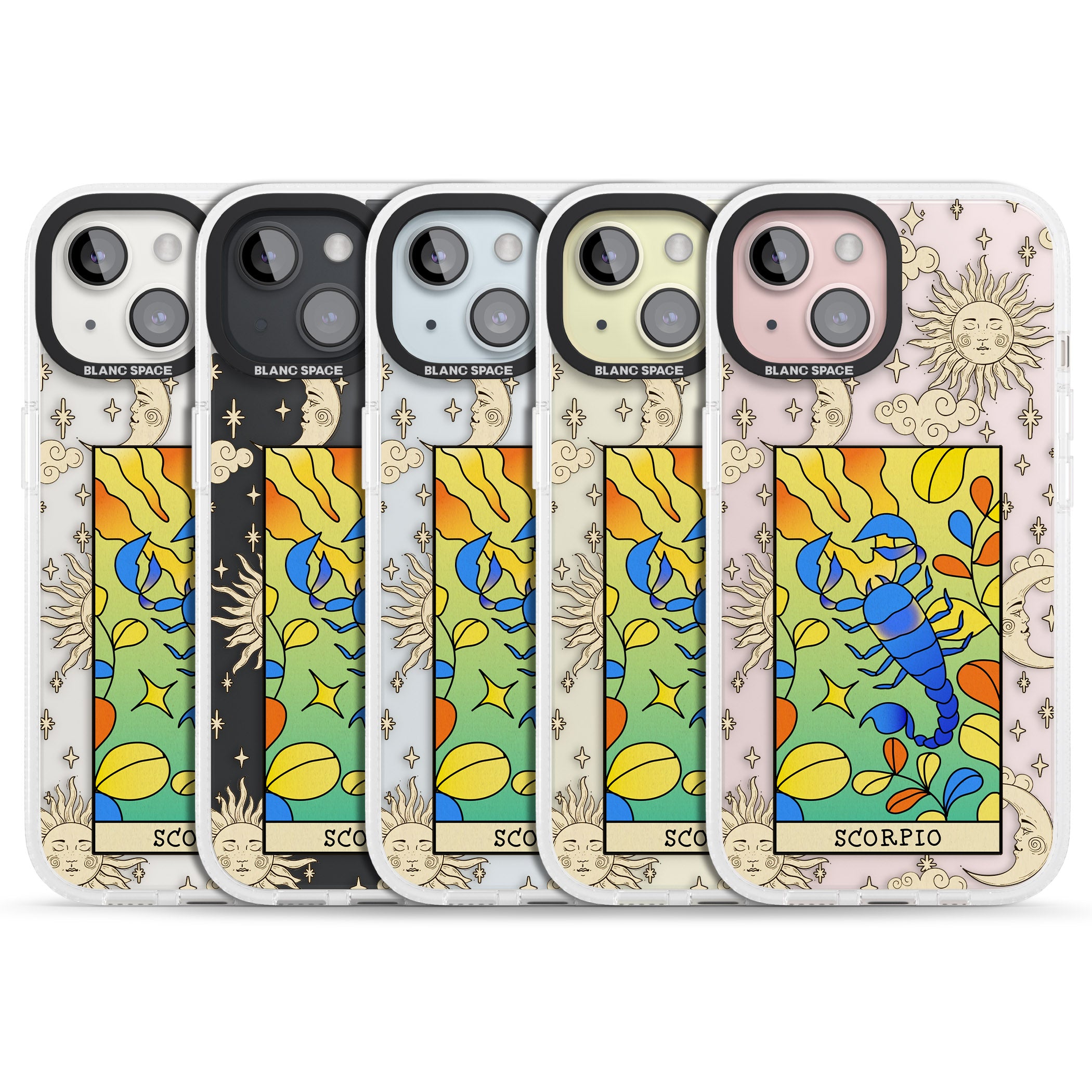Celestial Zodiac - Scorpio iPhone 15 / 14 / 13 Clear Case Impact Air - Blanc Space