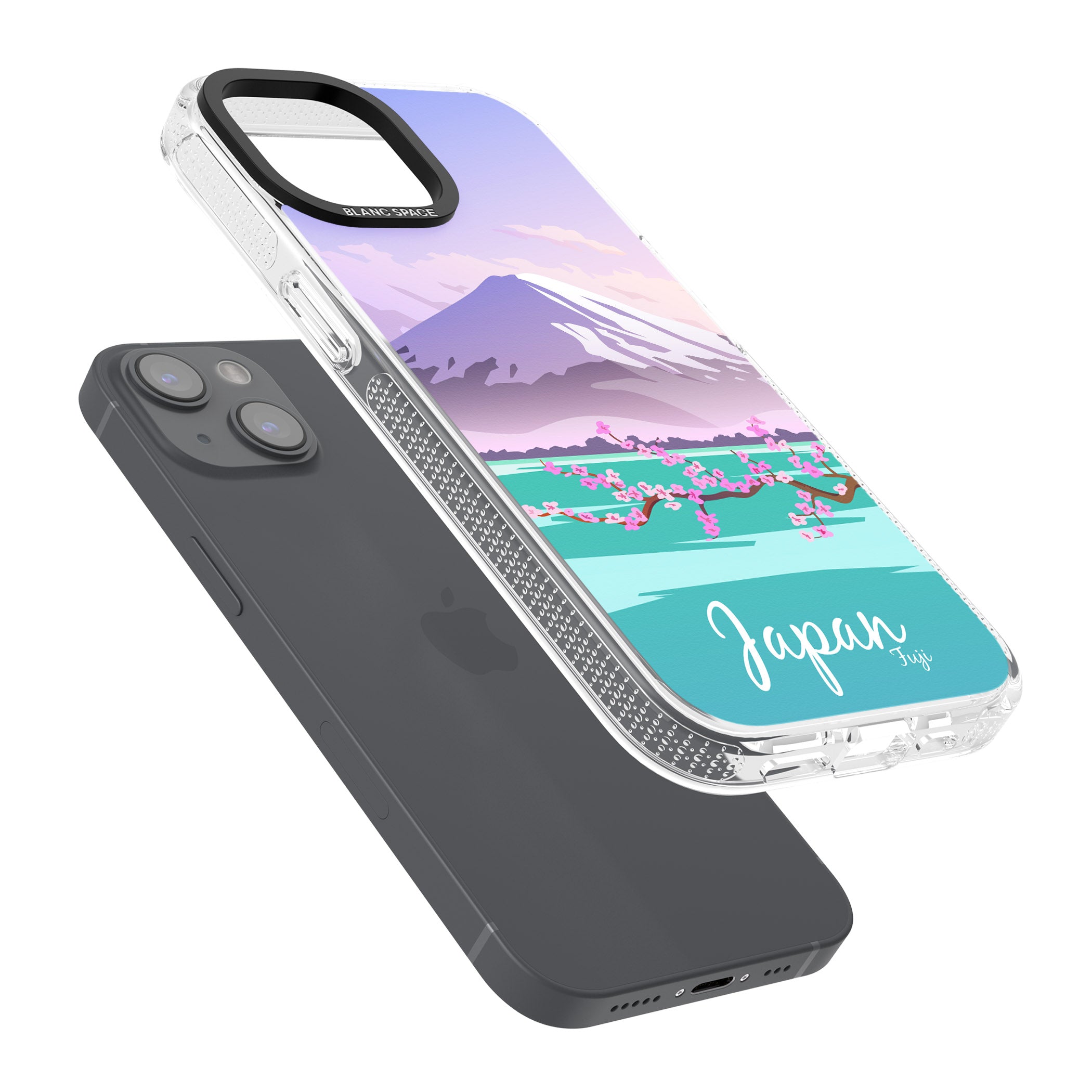 Vintage Travel Poster Japan iPhone 15 / 14 / 13 Clear Case Impact Air - Blanc Space