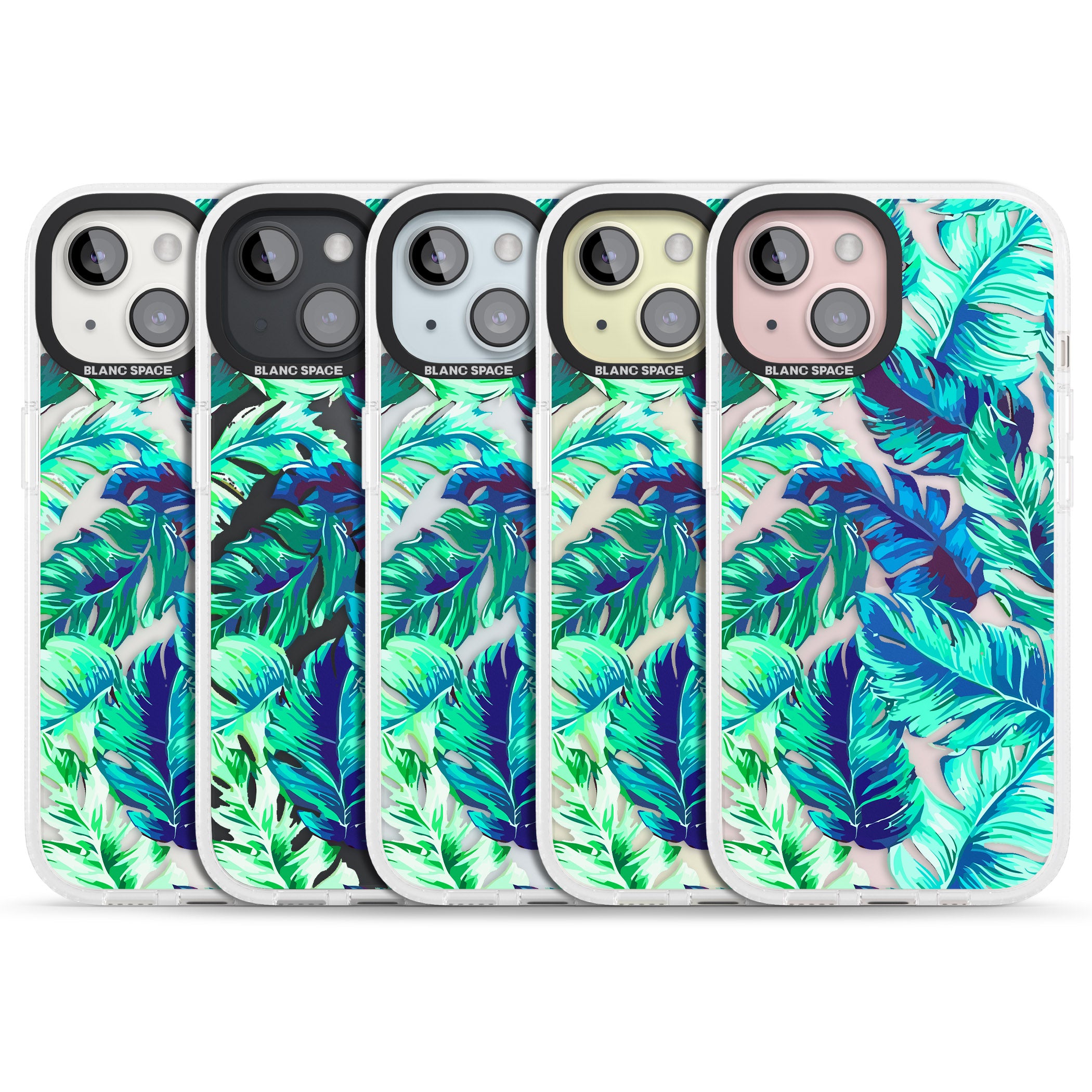 Tropical Palms iPhone 15 / 14 / 13 Clear Case Impact Air - Blanc Space