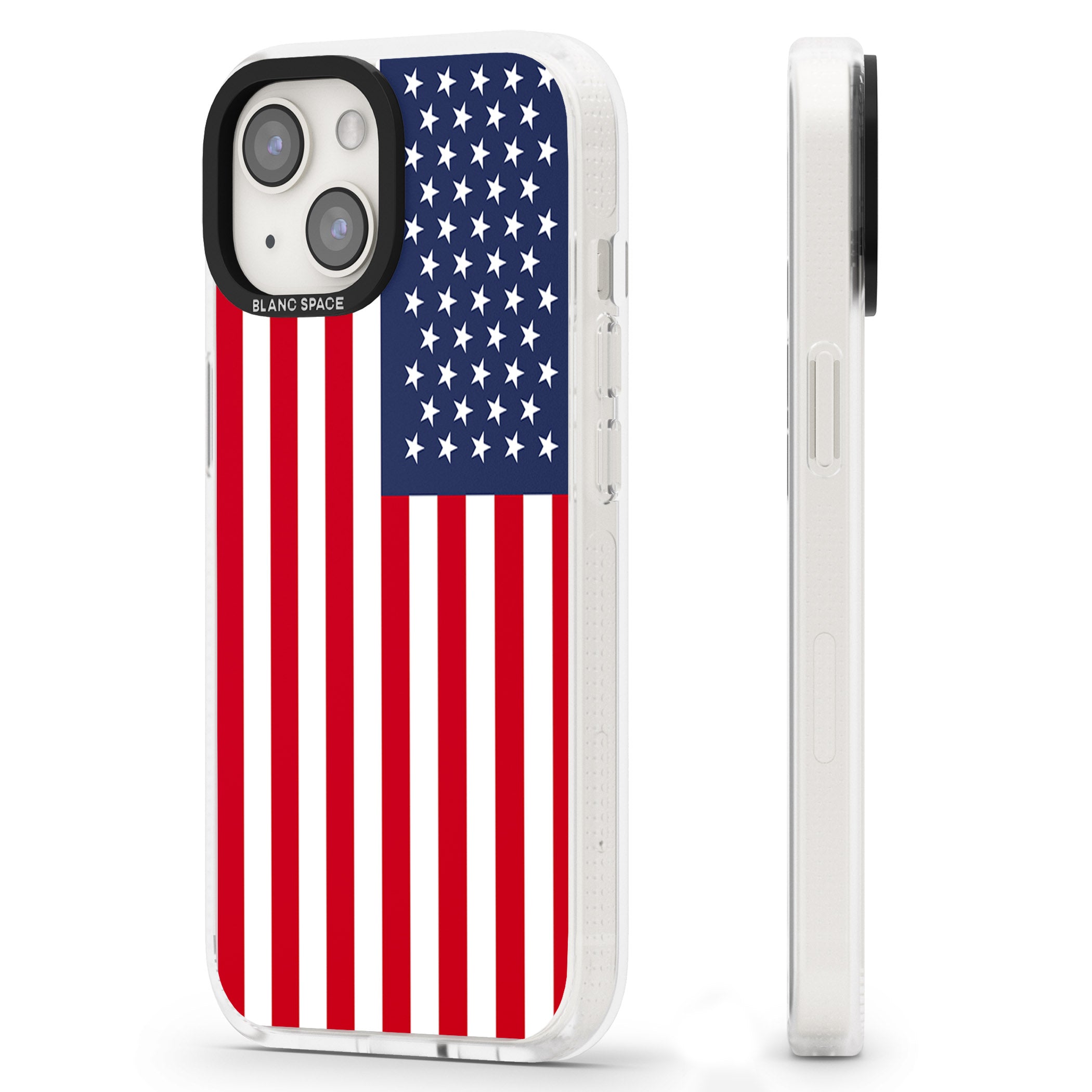 American Flag iPhone 15 / 14 / 13 Clear Case Impact Air - Blanc Space