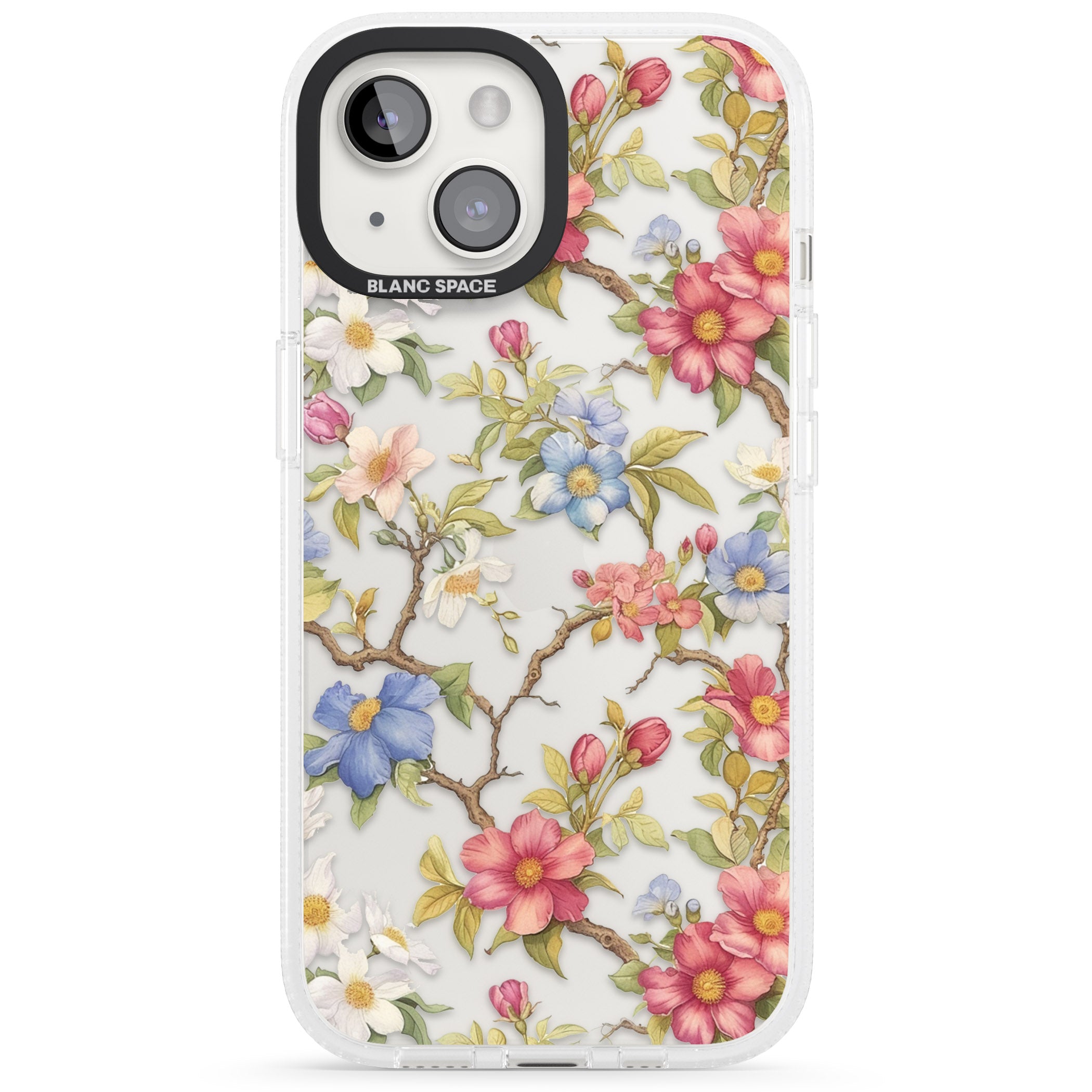 Vintage Vines & Flowers iPhone 15 / 14 / 13 Clear Case Impact Air - Blanc Space
