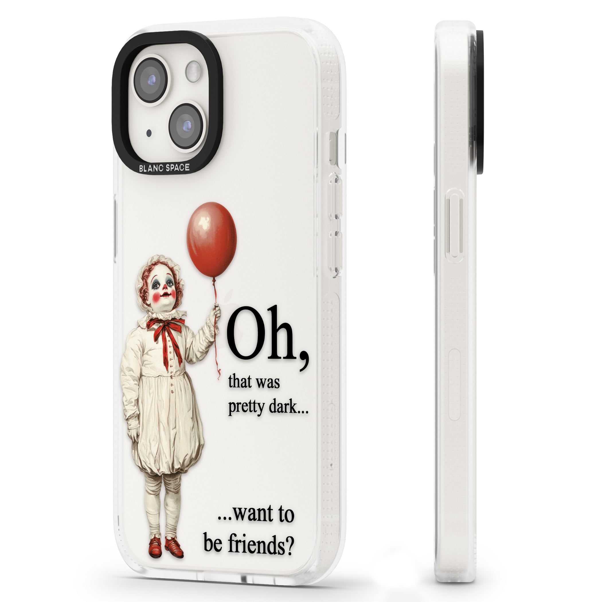 Want to be Friends? iPhone 15 / 14 / 13 Clear Case Impact Air - Blanc Space