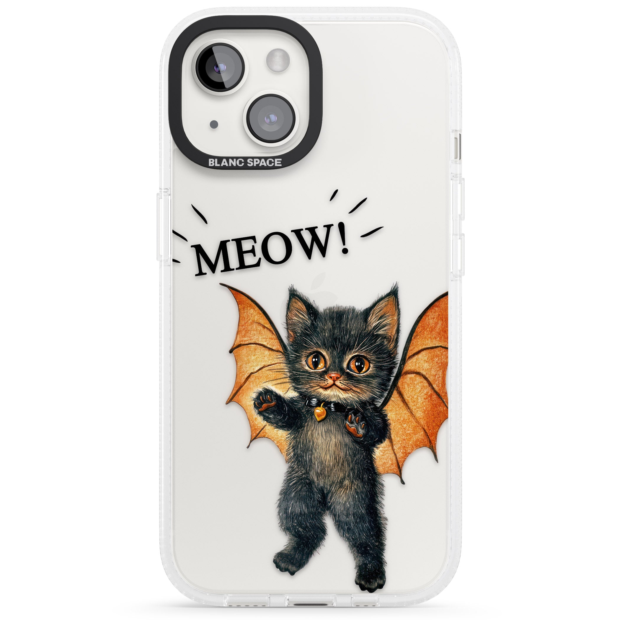 MEOW! iPhone 15 / 14 / 13 Clear Case Impact Air - Blanc Space
