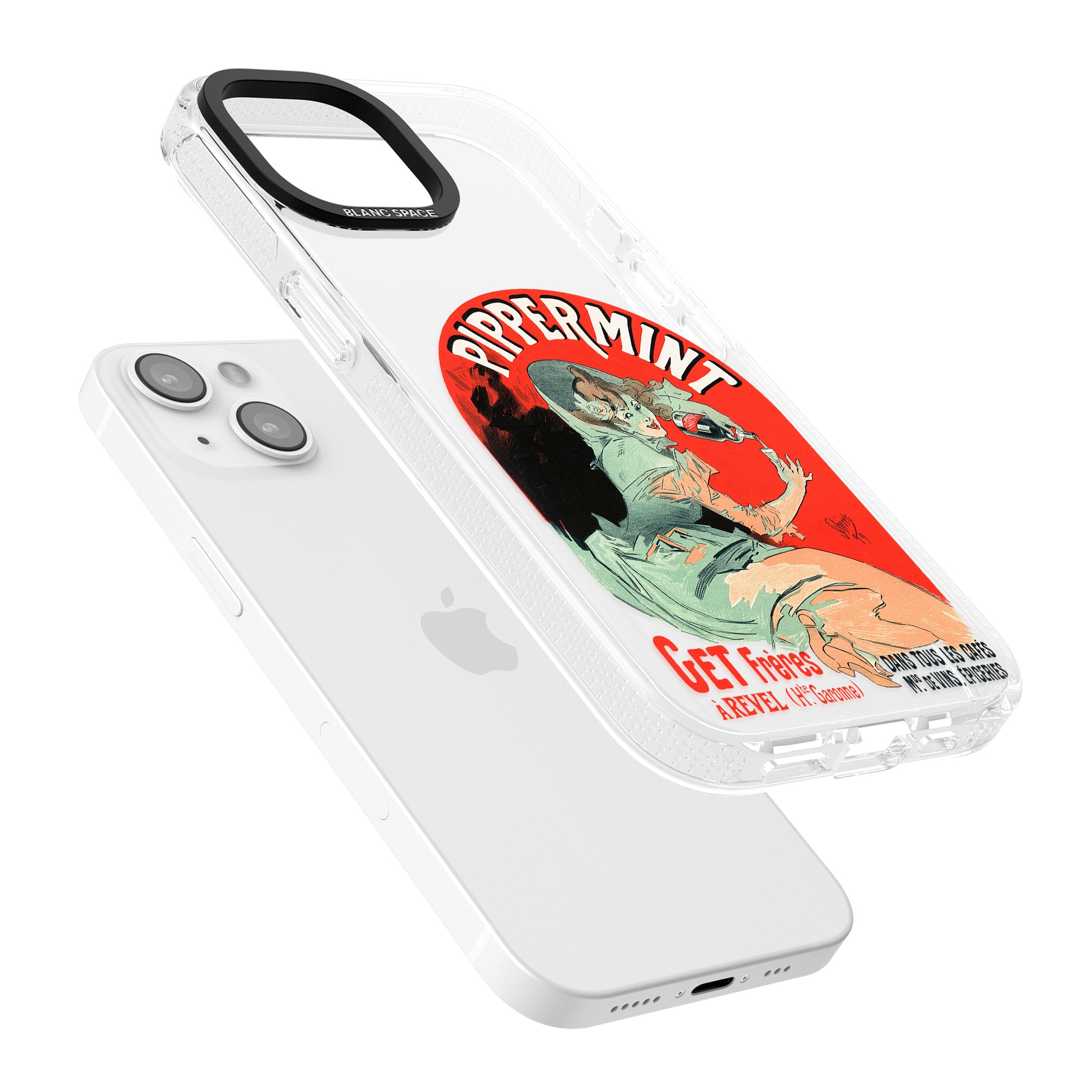 Pippermint Poster iPhone 15 / 14 / 13 Clear Case Impact Air - Blanc Space