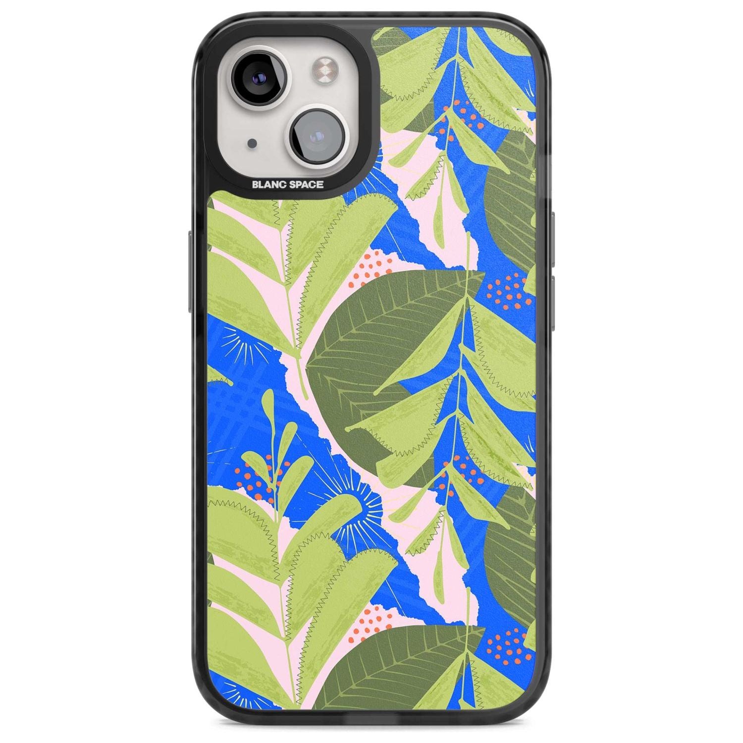 Fern Leaves Abstract Pattern Phone Case iPhone 15 Plus / Magsafe Black Impact Case,iPhone 15 / Magsafe Black Impact Case,iPhone 14 Plus / Magsafe Black Impact Case,iPhone 14 / Magsafe Black Impact Case,iPhone 13 / Magsafe Black Impact Case Blanc Space